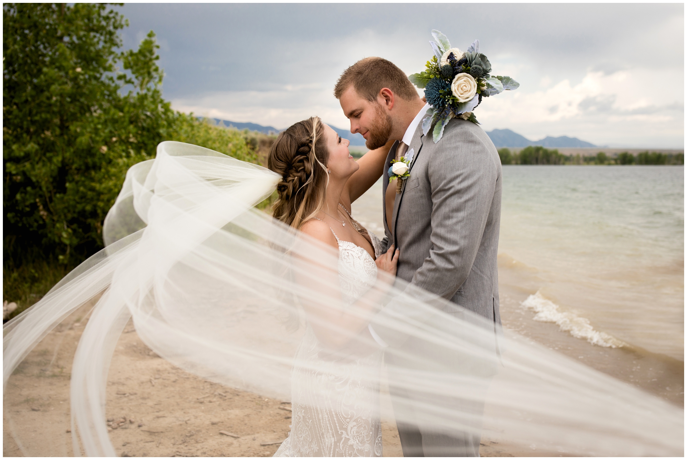 dramatic veil photography by Colorado wedding photographer Plum Pretty Photography