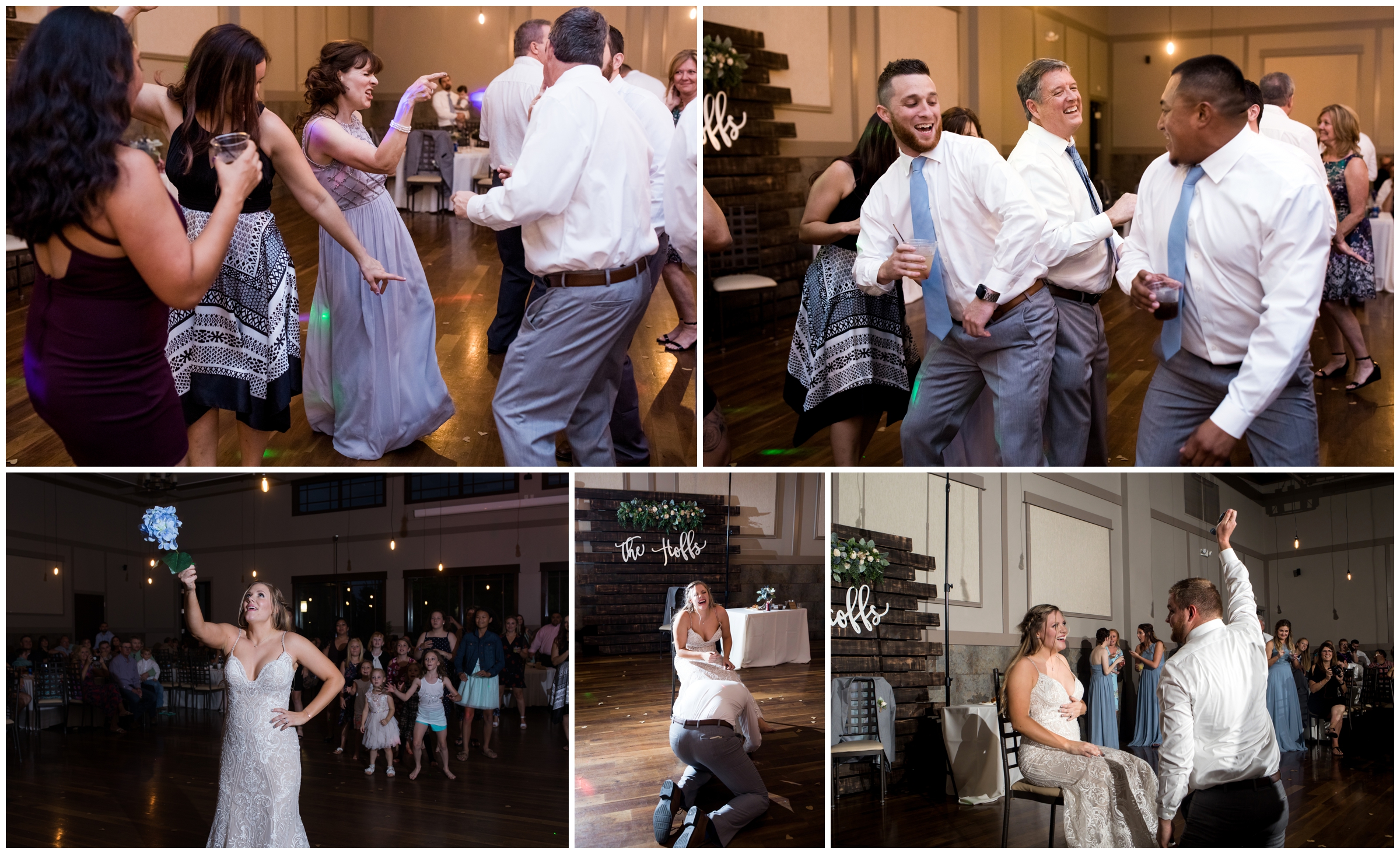 guests dancing at Noah's Event Center Colorado wedding reception 