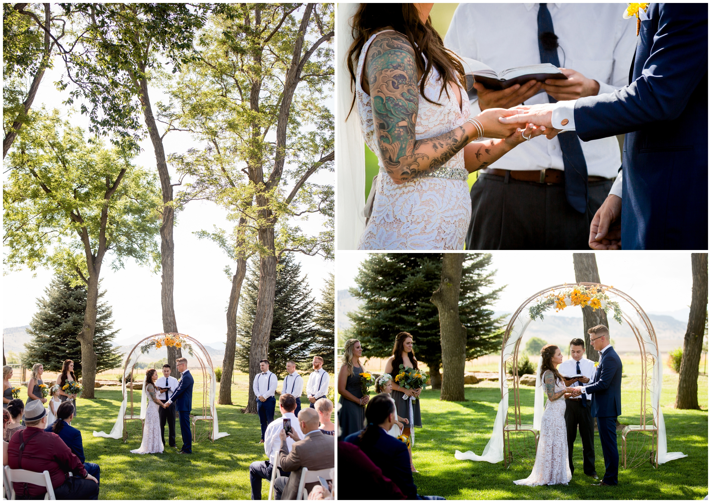 Shupe Homestead Longmont Colorado outdoor wedding ceremony 