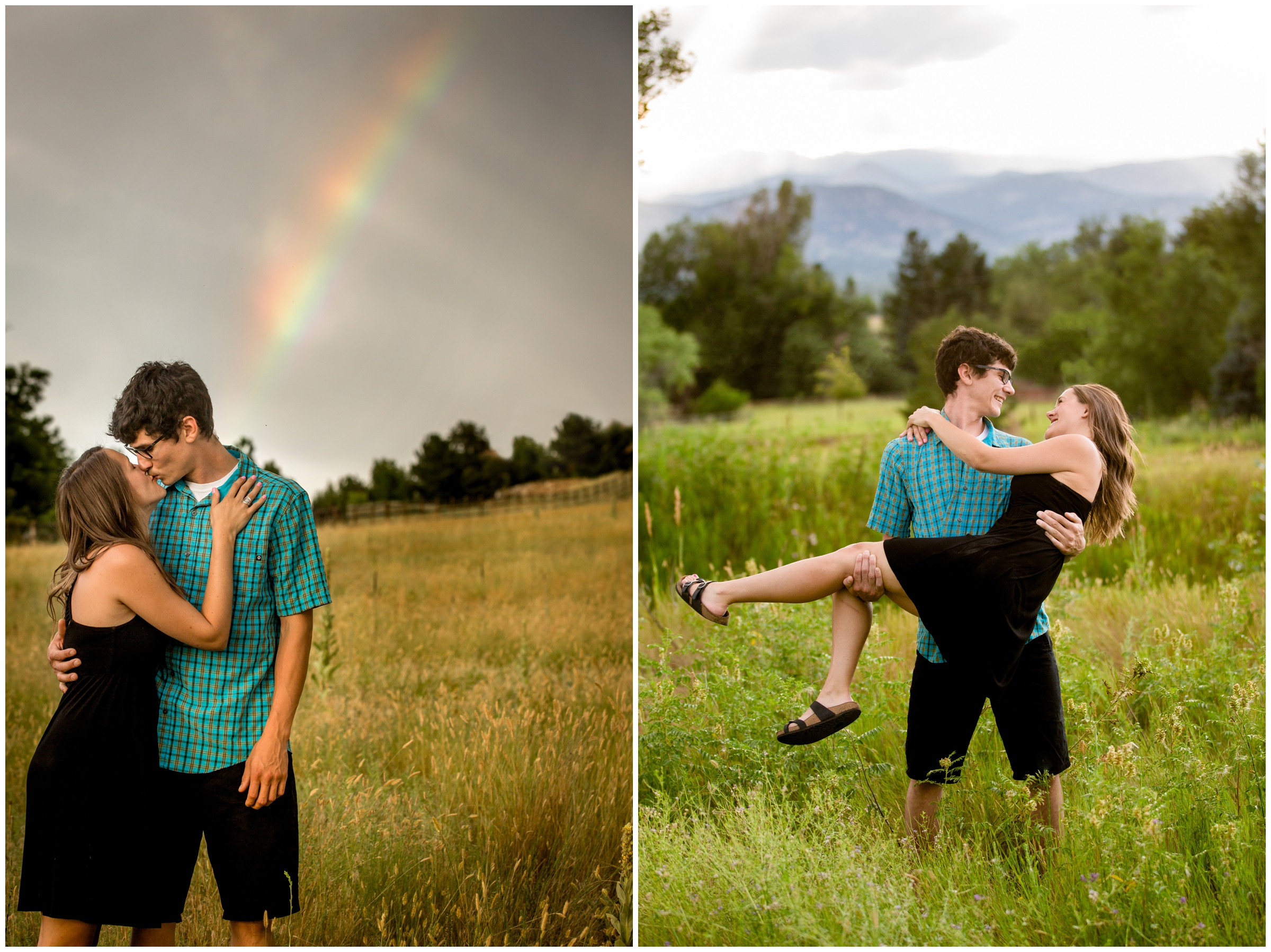 rainbow engagement pictures by Boulder Colorado photographer Plum Pretty Photography