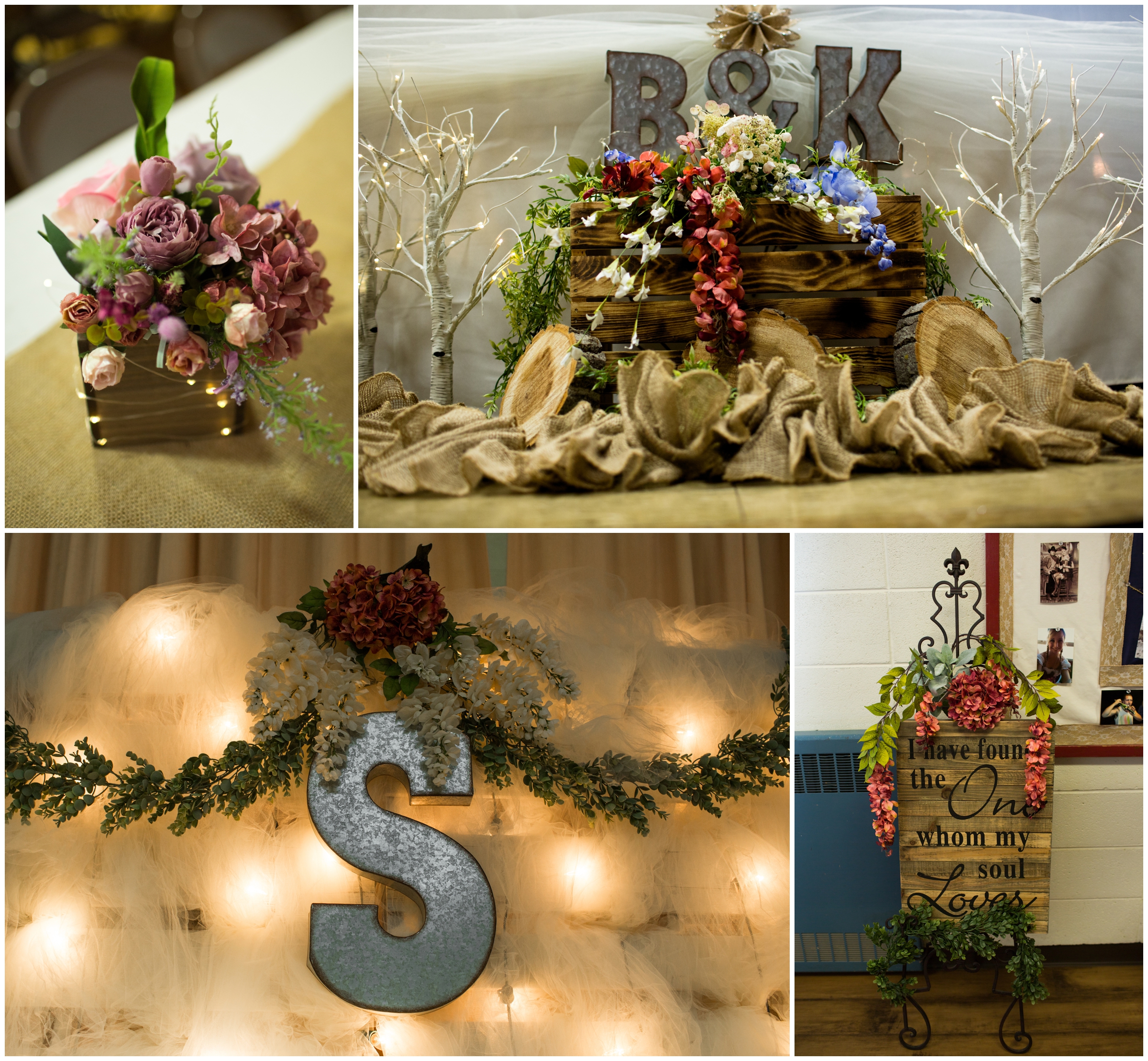 rustic silk flower wedding decorations 