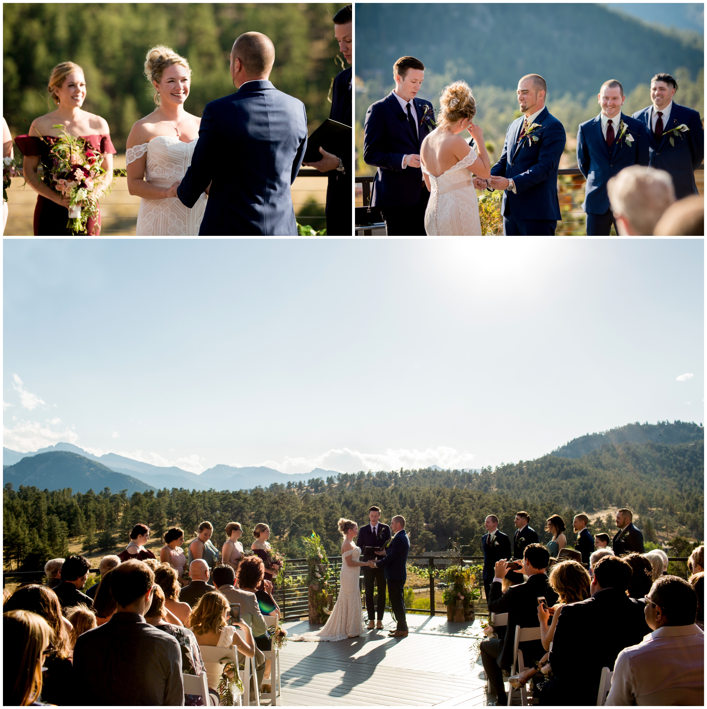 outdoor wedding ceremony at Skyview Fall River Estes Park 