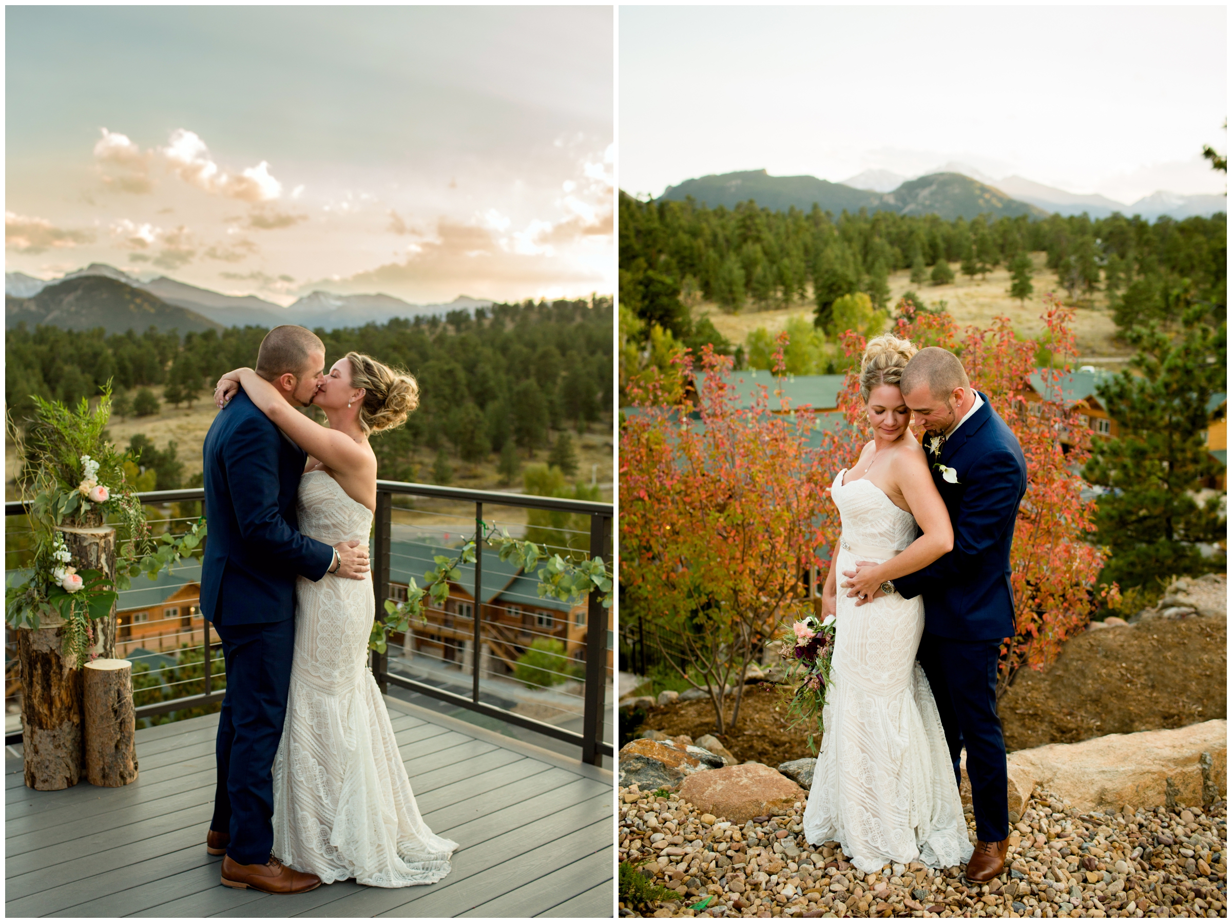 sunset wedding portraits in Estes Park Colorado 