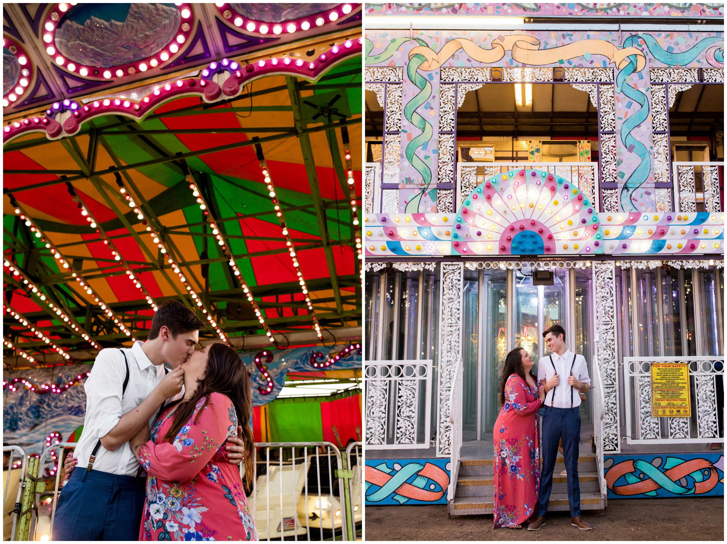 unique engagement photo ideas with couple kissing at the state fair by Colorado photographer Plum Pretty Photo 