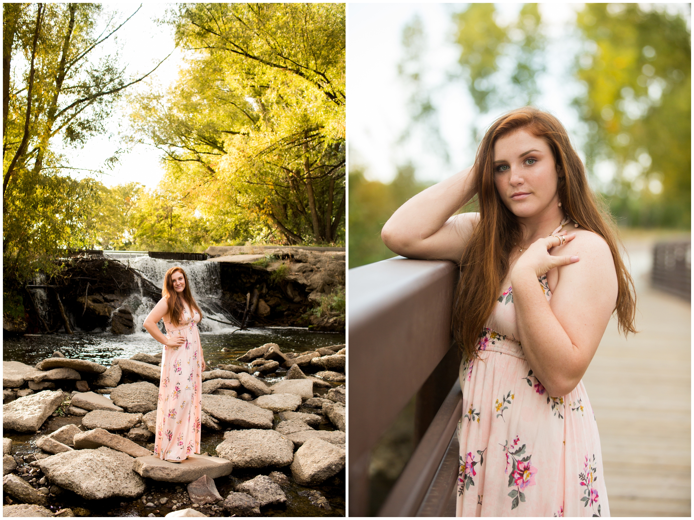 Colorado waterfall senior photos by Plum Pretty Photography