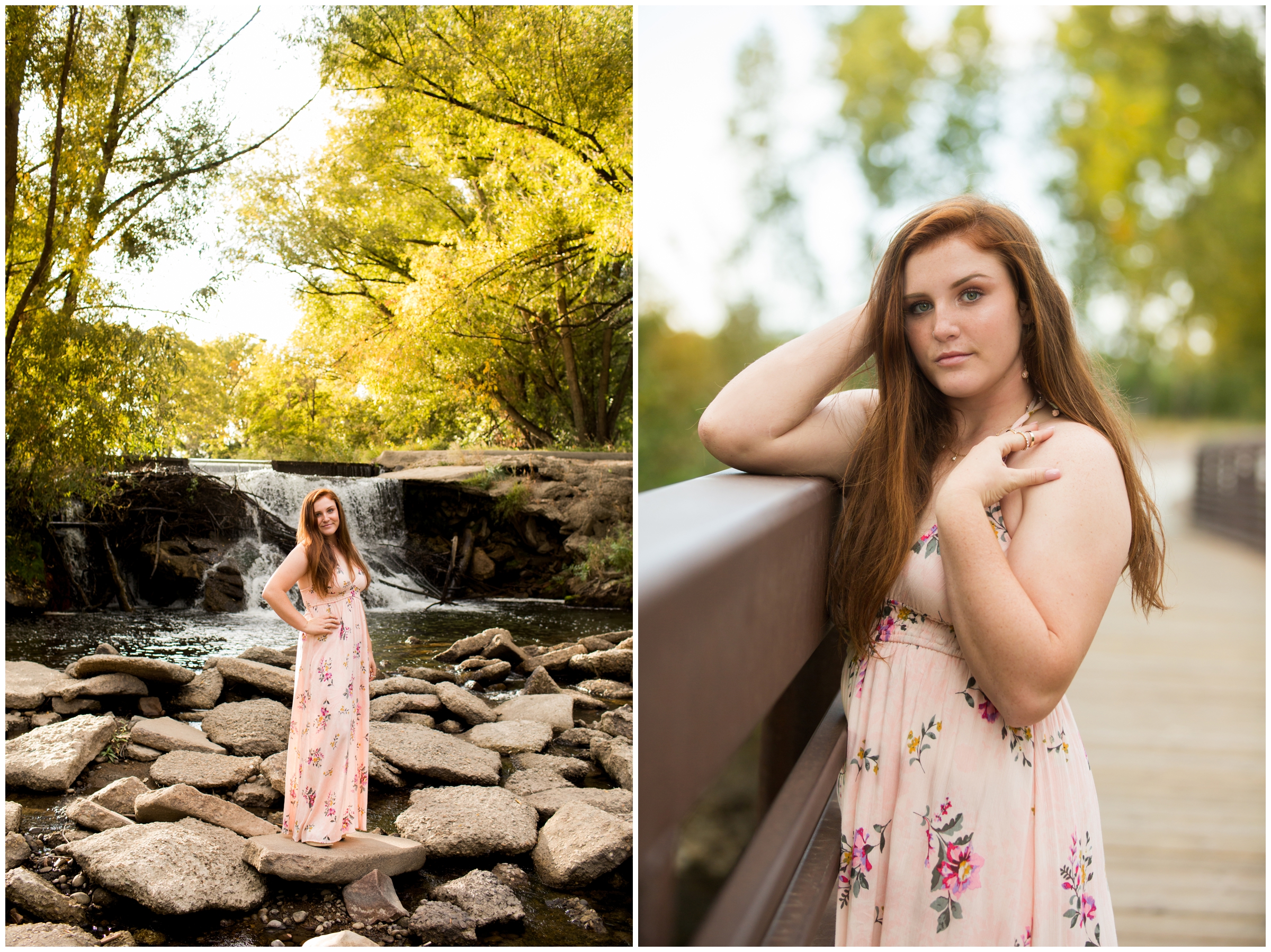 Colorado waterfall senior photos by Plum Pretty Photography 