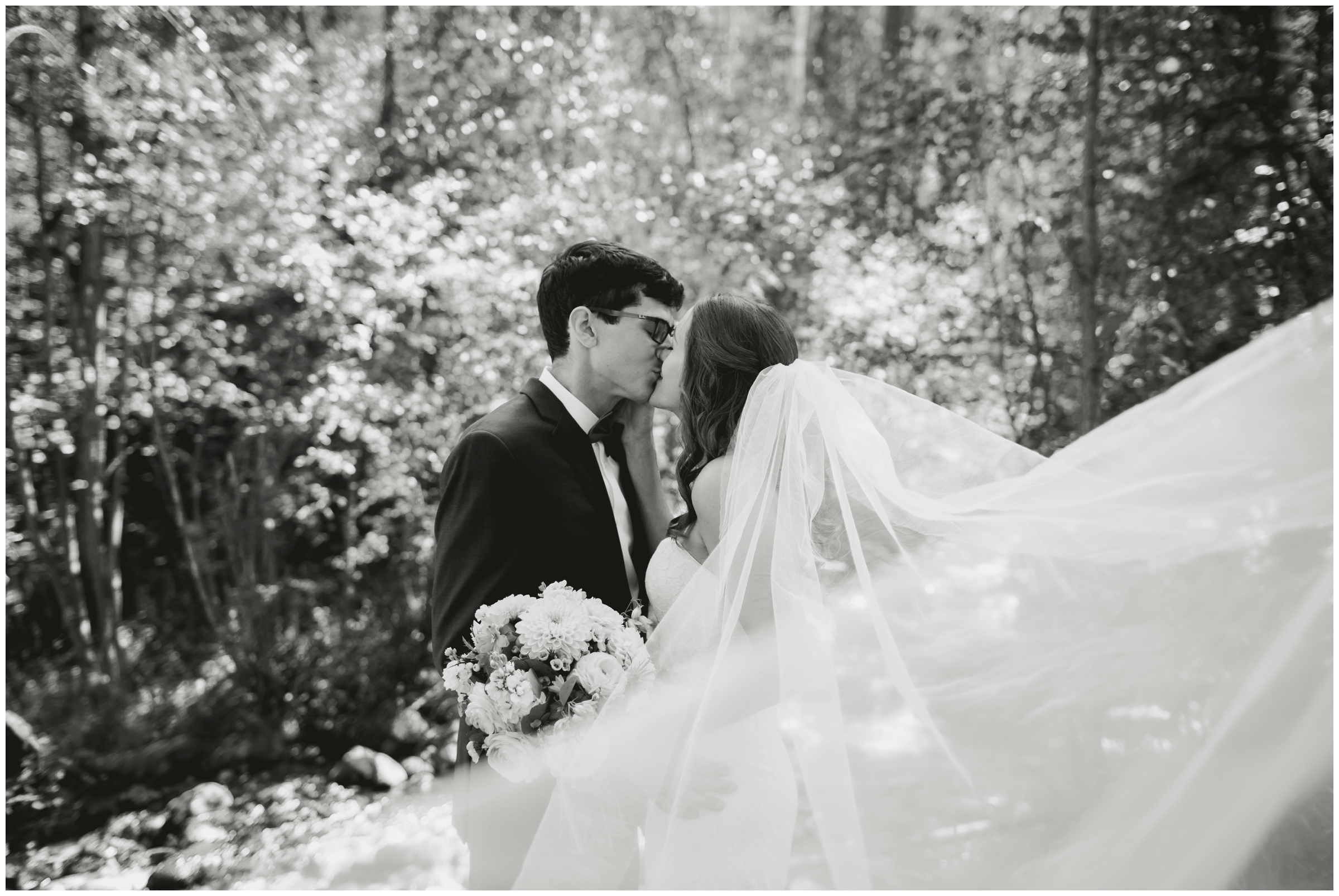 dramatic veil photos at Chapel at Beaver Creek wedding 