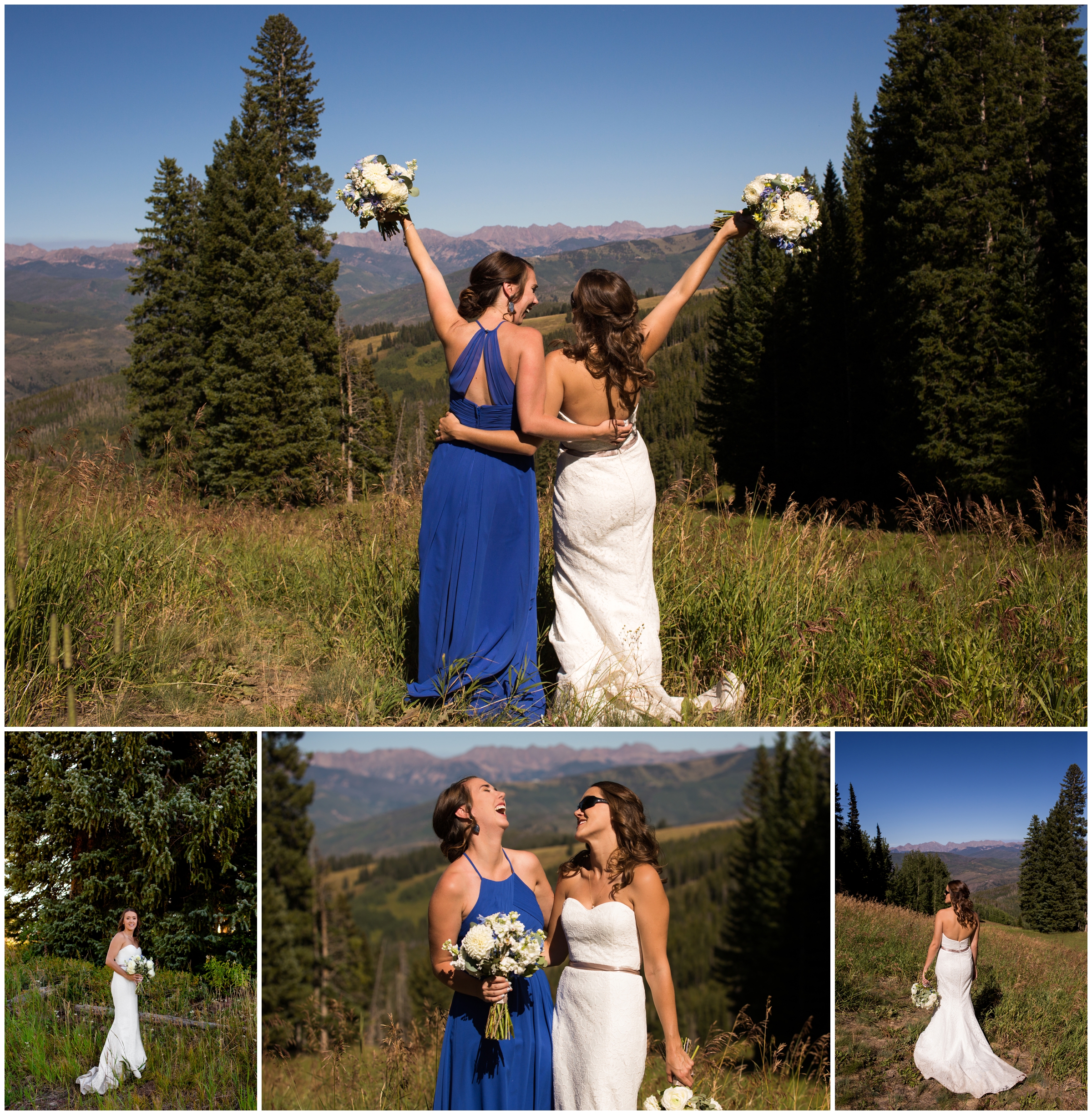 bride and maid-of-honor wedding photos inspiration 
