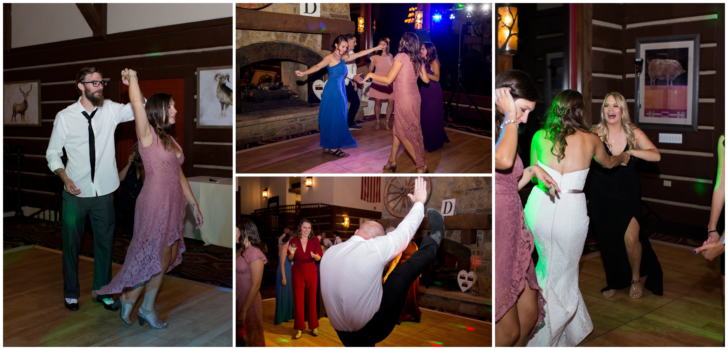 wedding reception guests dancing 