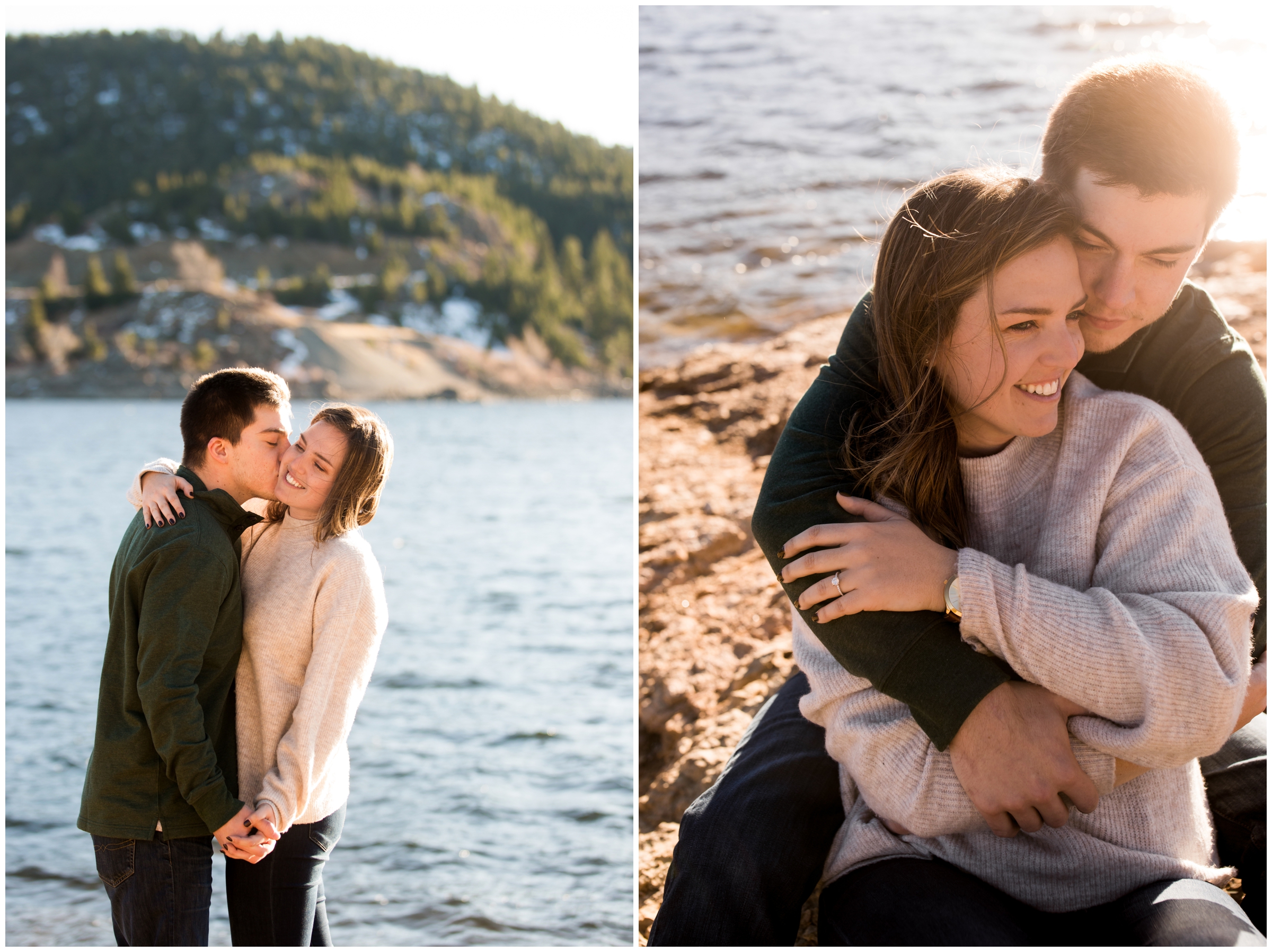 Colorado mountain engagement pictures at Gross Reservoir by Boulder wedding photographer Plum Pretty Photography