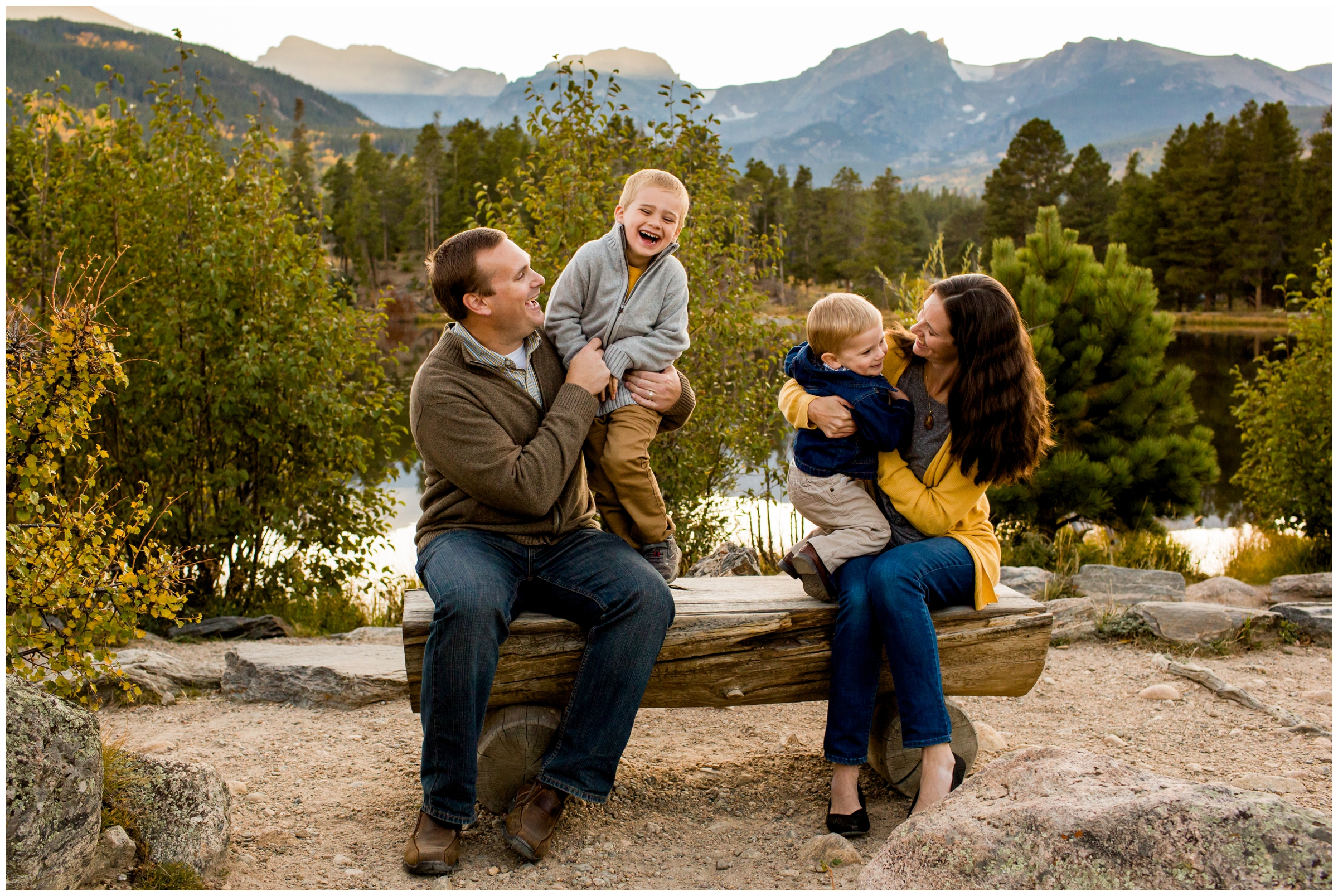 Estes Park family photography at Sprague Lake in Rocky Mountain National Park by Colorado portrait photographer Plum Pretty Photography