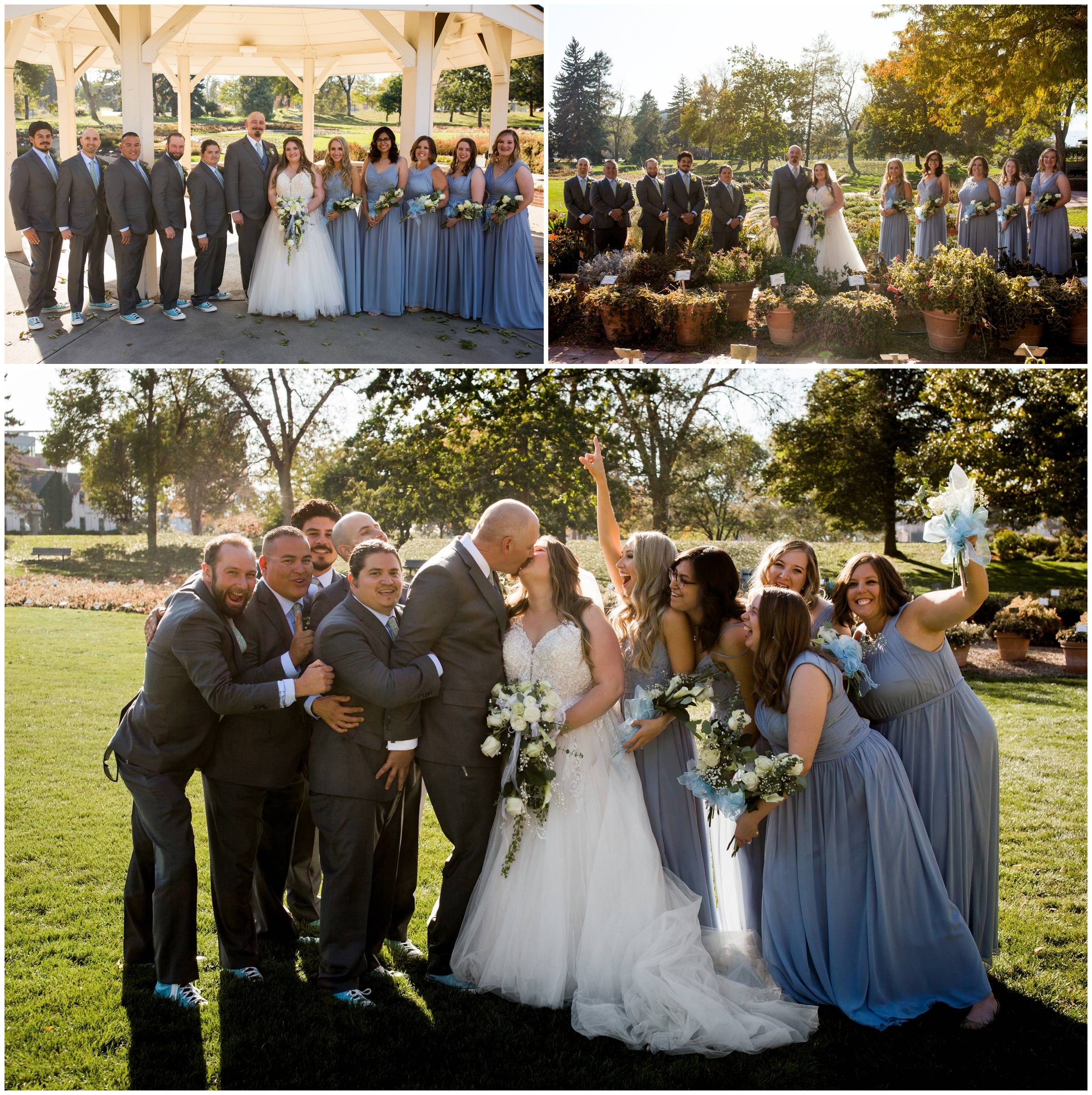 wedding party at CSU trial gardens in Ft. Collins