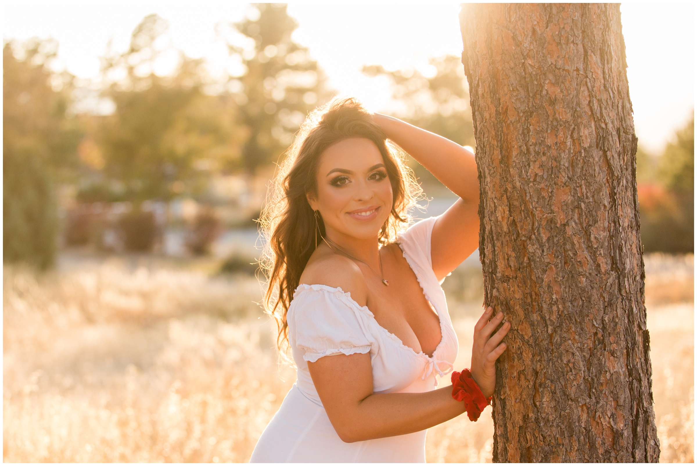 sunny golden hour senior portraits in highlands ranch colorado 