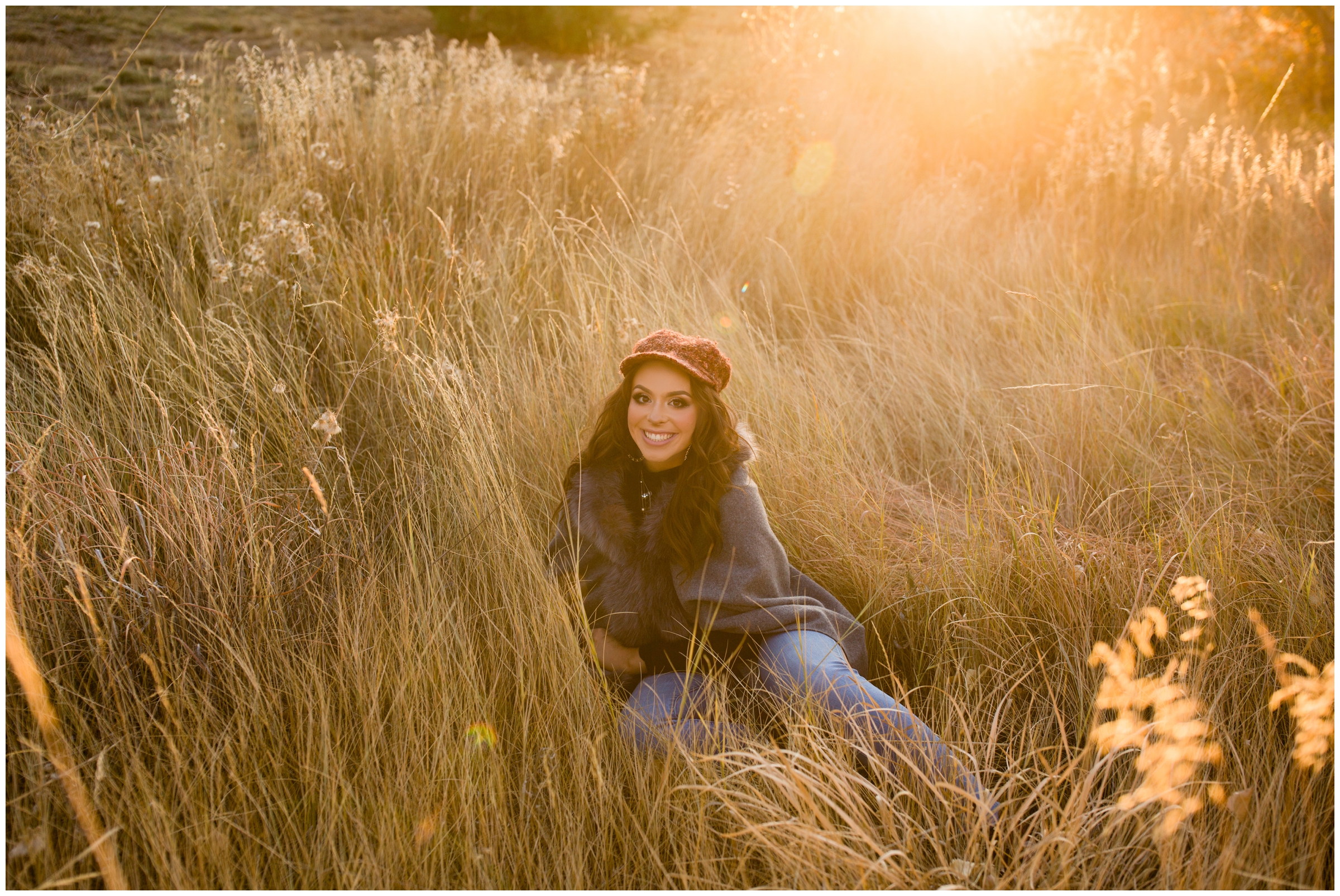 golden hour senior pictures in Colorado 