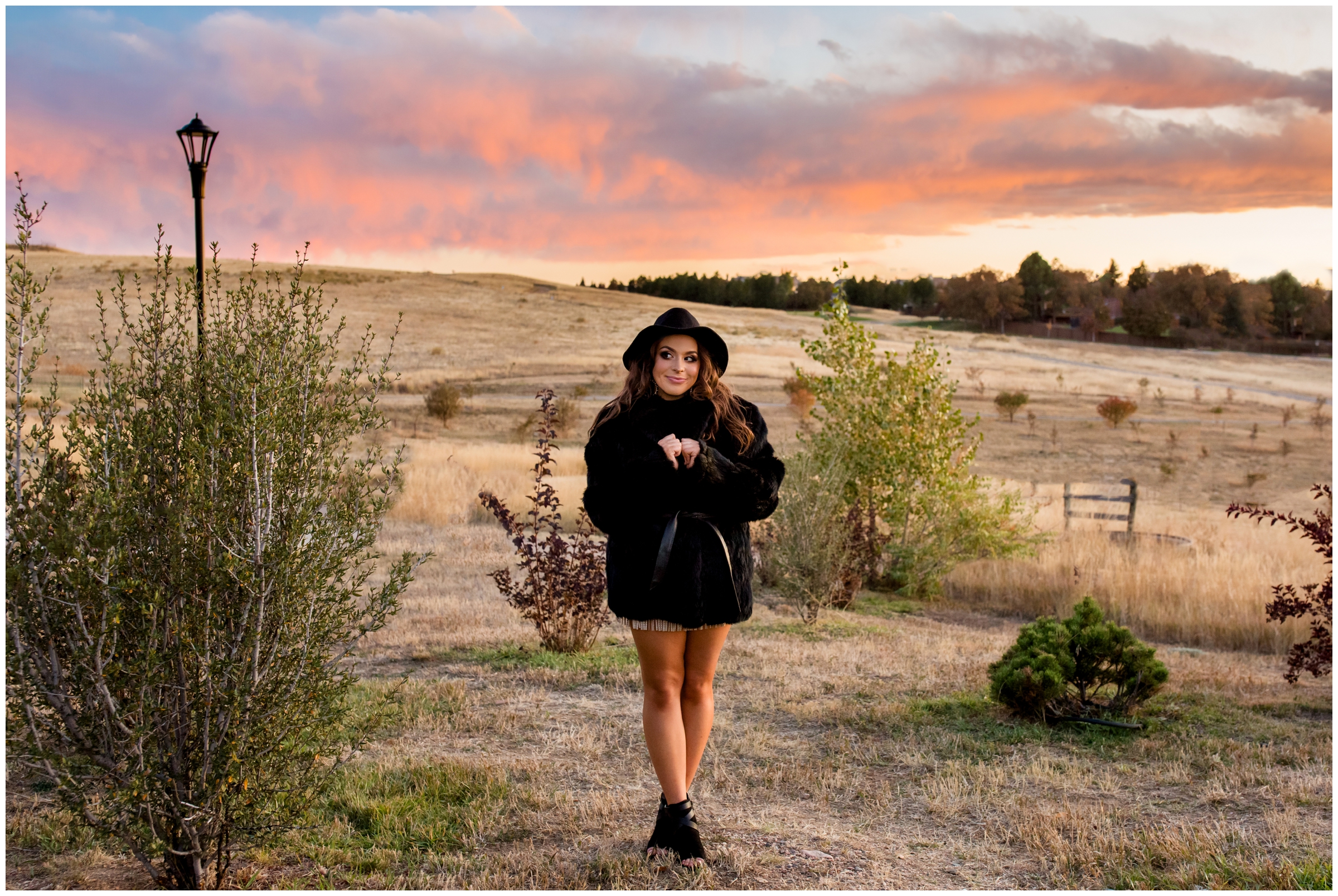 sunset senior pictures in Highlands Ranch by Colorado photographer Plum Pretty Photography 