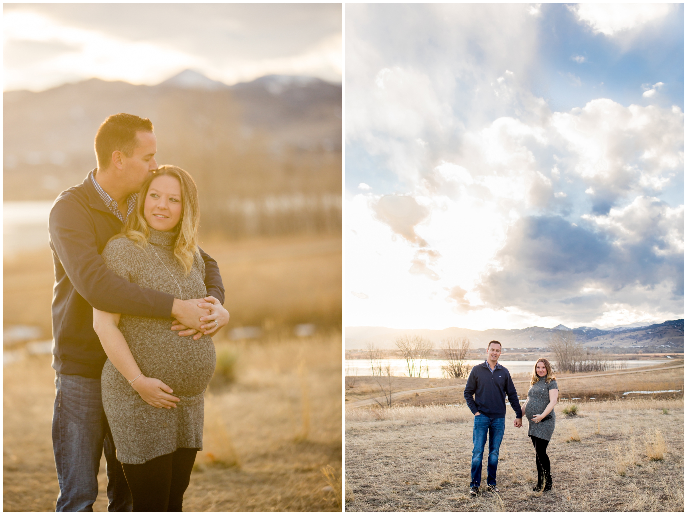winter maternity photography inspiration at Coot Lake Boulder Colorado 