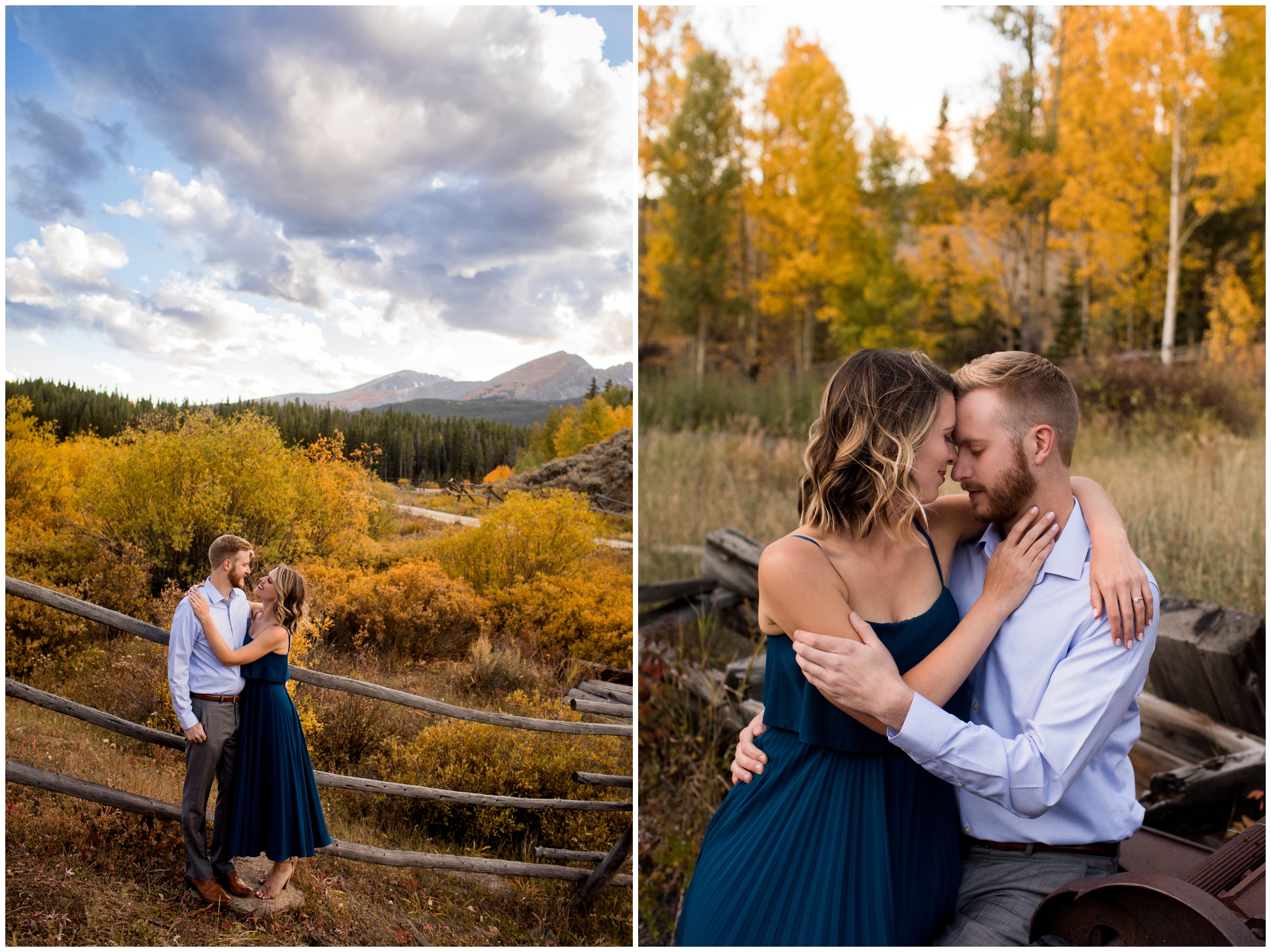 fall mountain engagement pictures by Breckenridge wedding photographer Plum Pretty Photography 