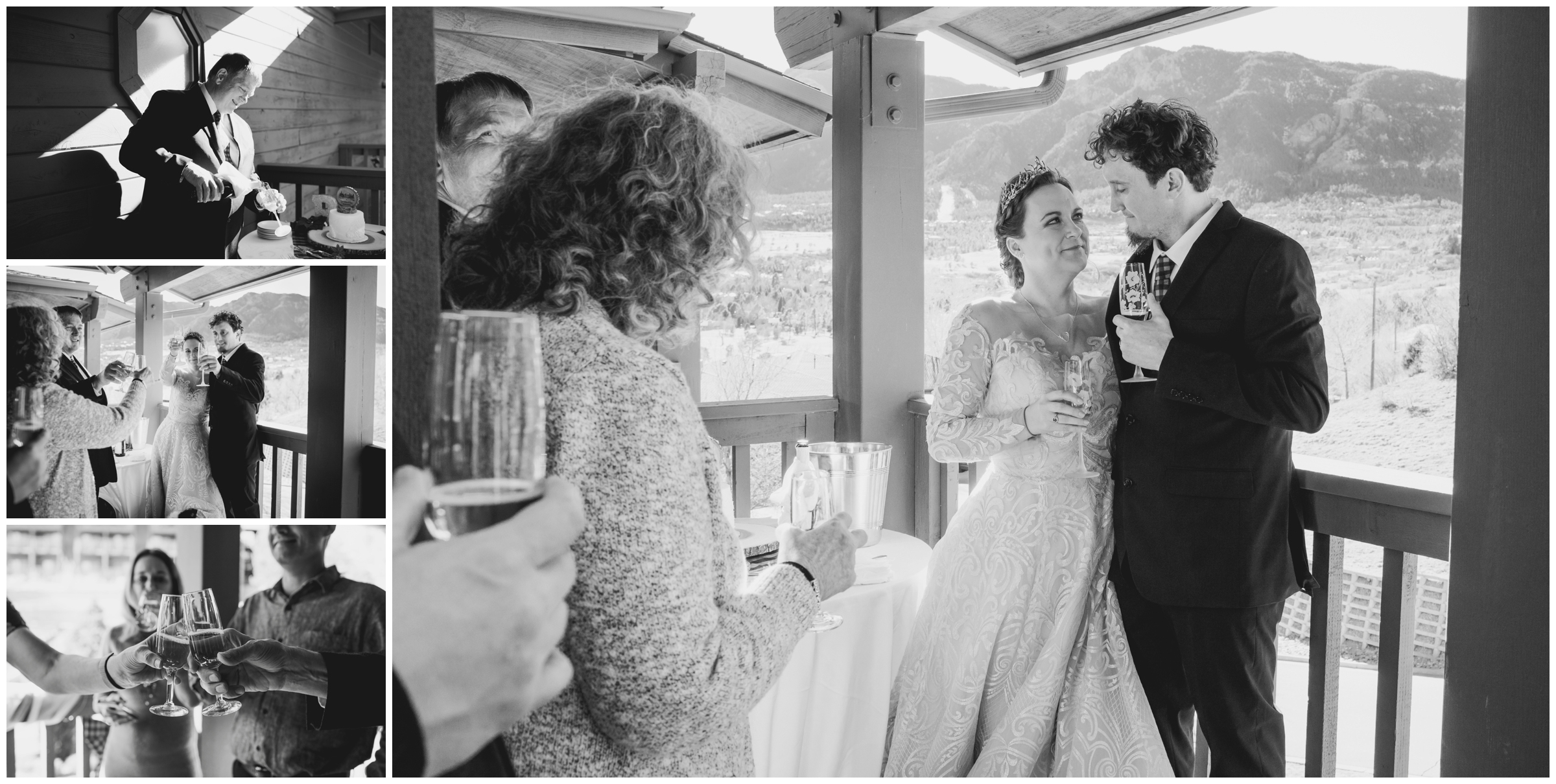 wedding toasts during outdoor reception 