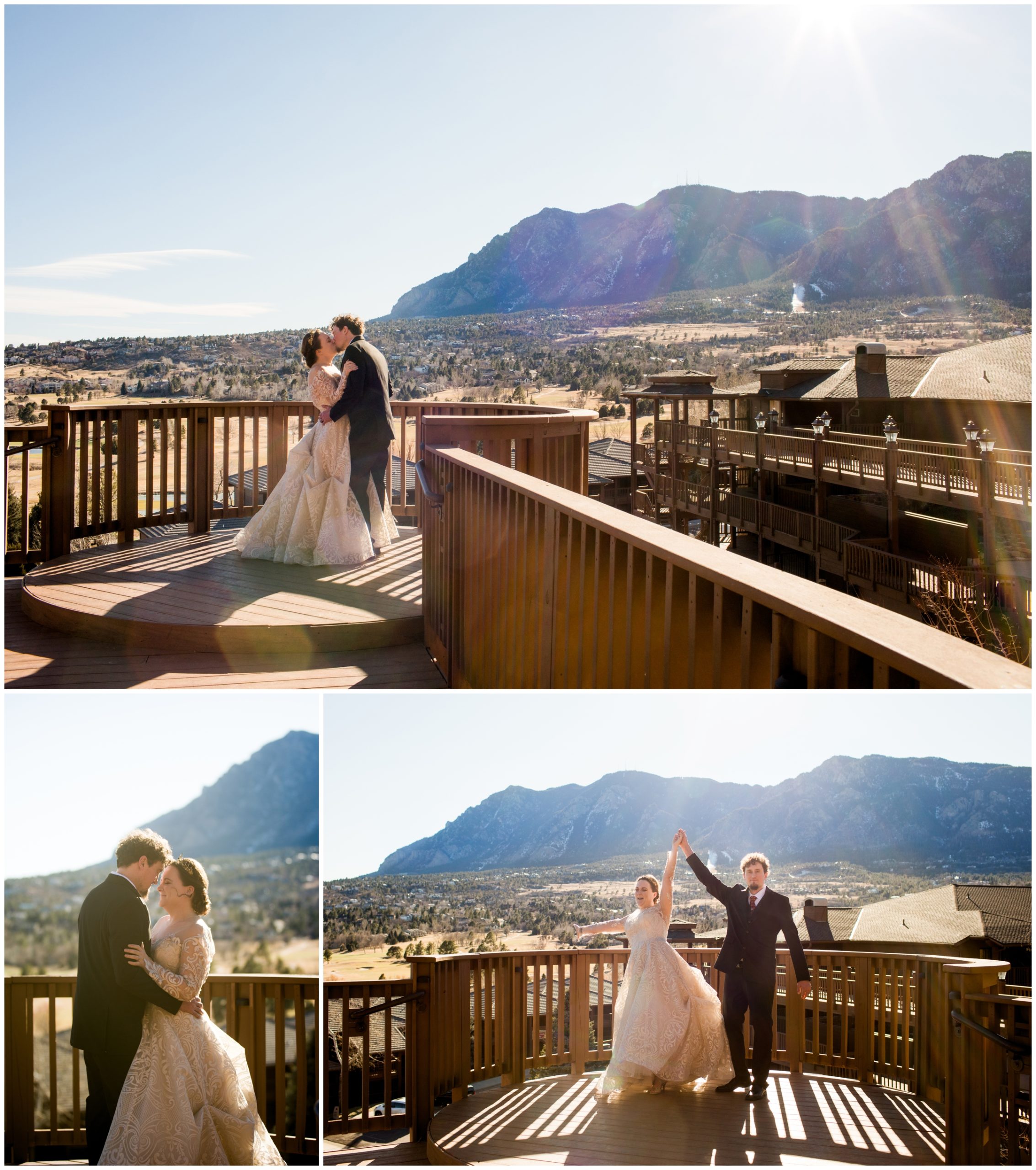 outdoor wedding first dance at Cheyenne Mountain Resort reception 