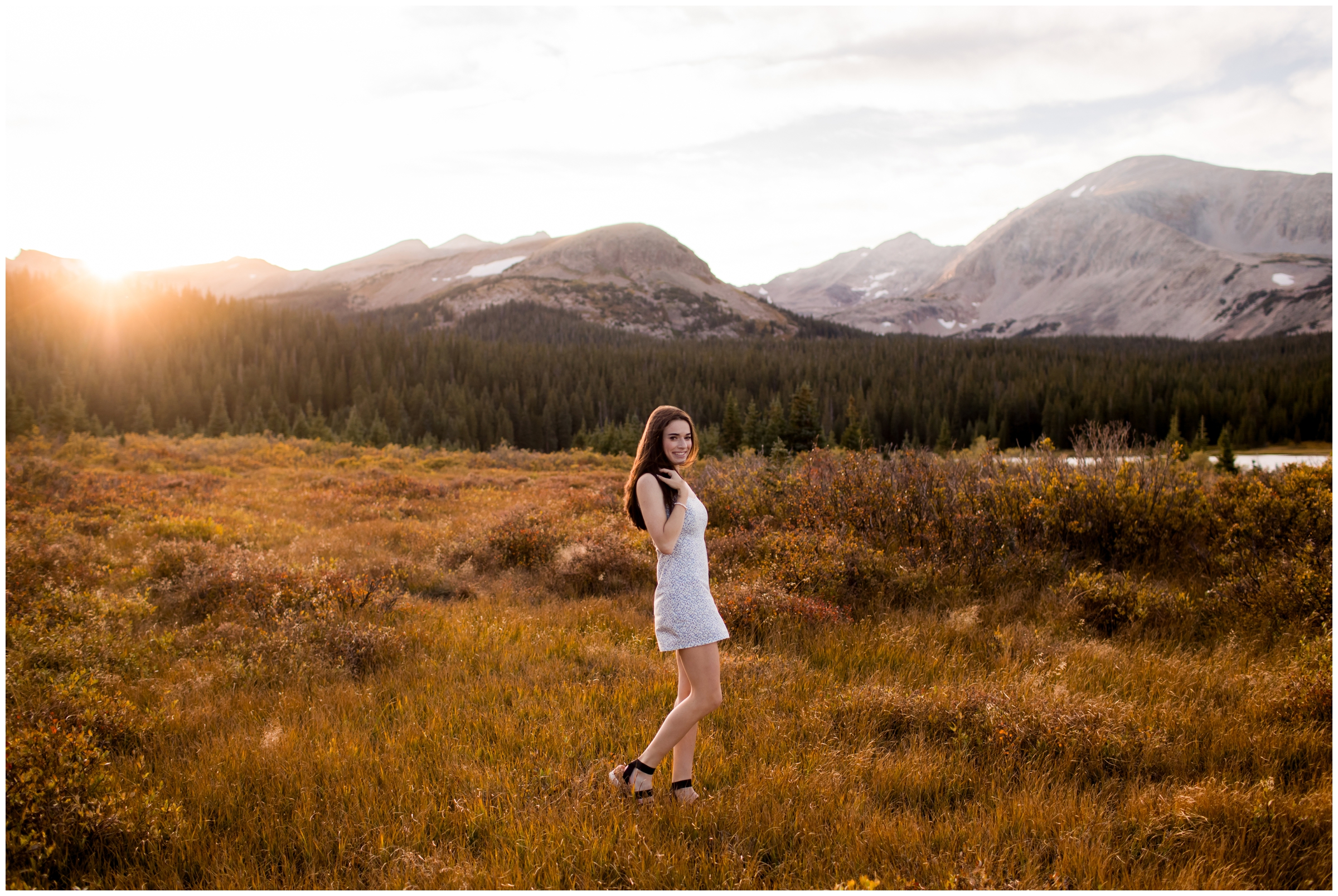 sunny Colorado mountain senior photography inspiration at Brainard Lake