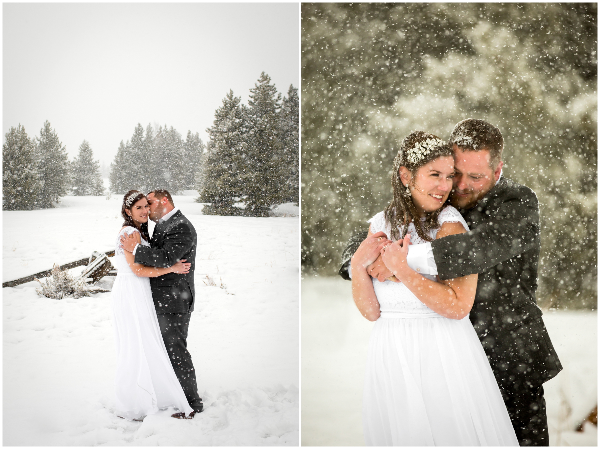 super snowy wedding portraits by Breckenridge photographer Plum pretty Photography 