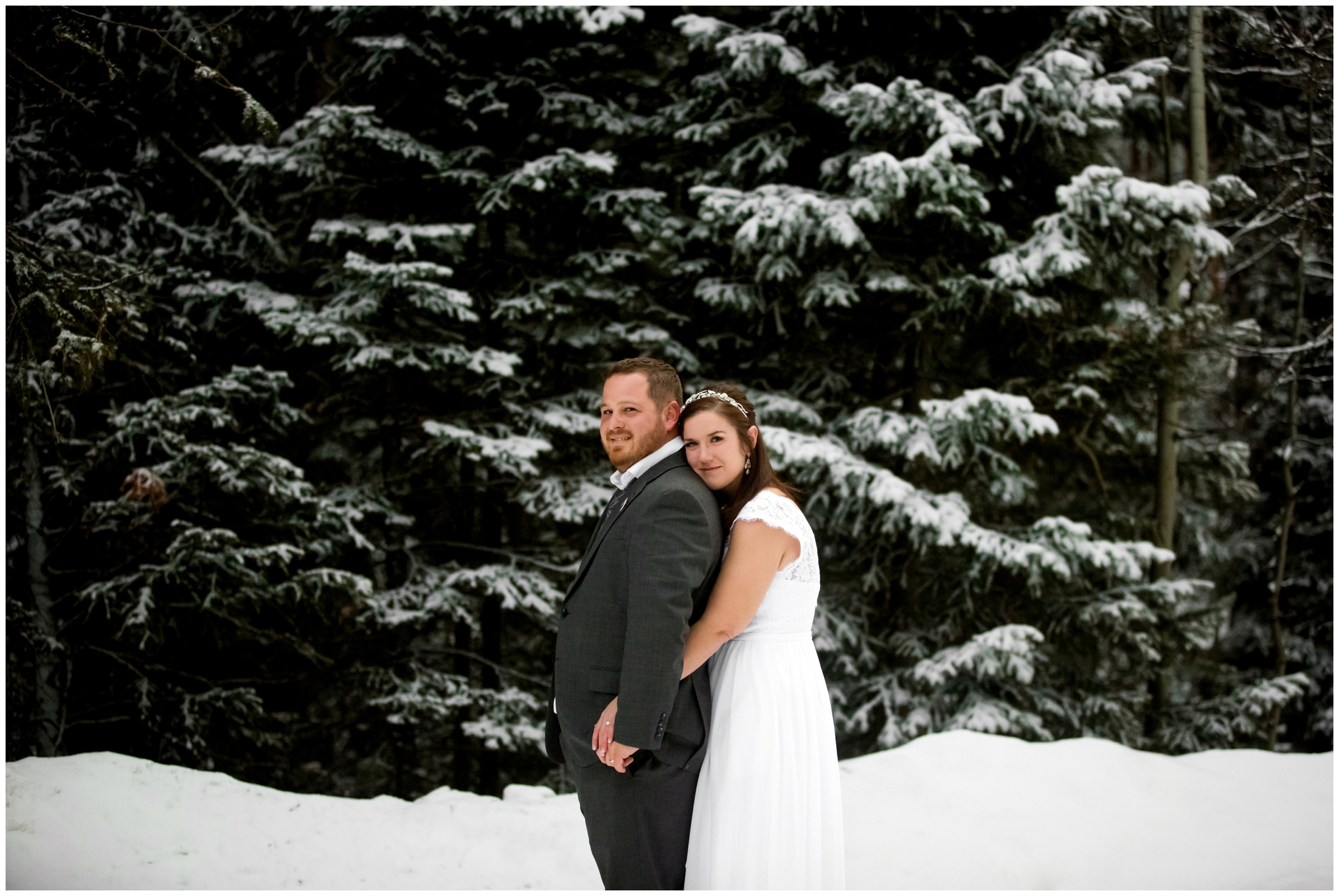 Snowy Colorado winter elopement in Idaho Springs