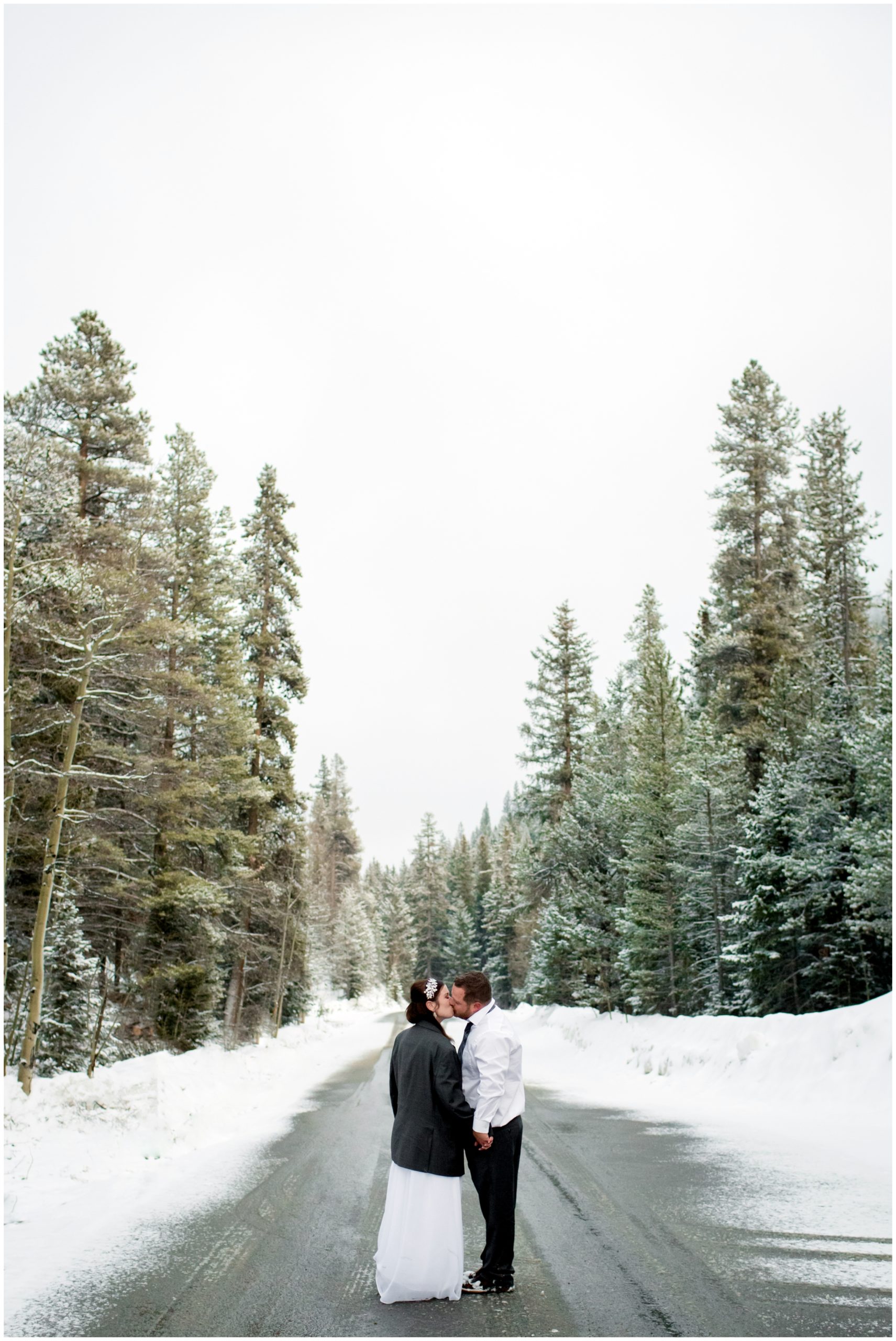Snowy Colorado winter elopement in Idaho Springs by mountain wedding photographer Plum Pretty Photography
