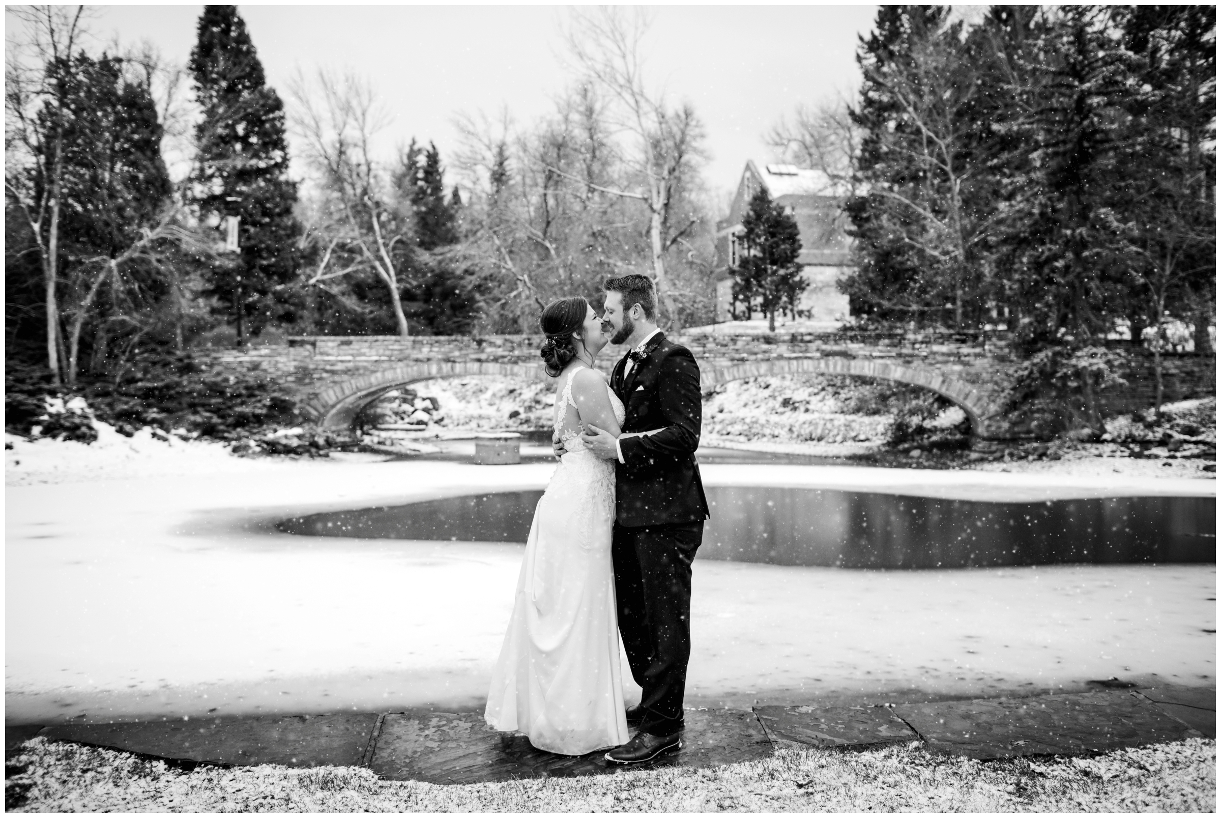 snowy winter Boulder wedding photos by Colorado photographer Plum Pretty Photo 