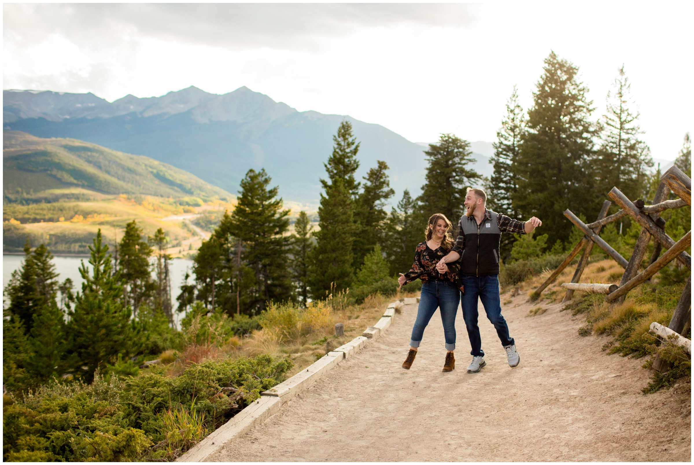Fall Breckenridge Colorado engagement photos at Sapphire Point and Windy Point Campground by mountain photographer Plum Pretty Photography