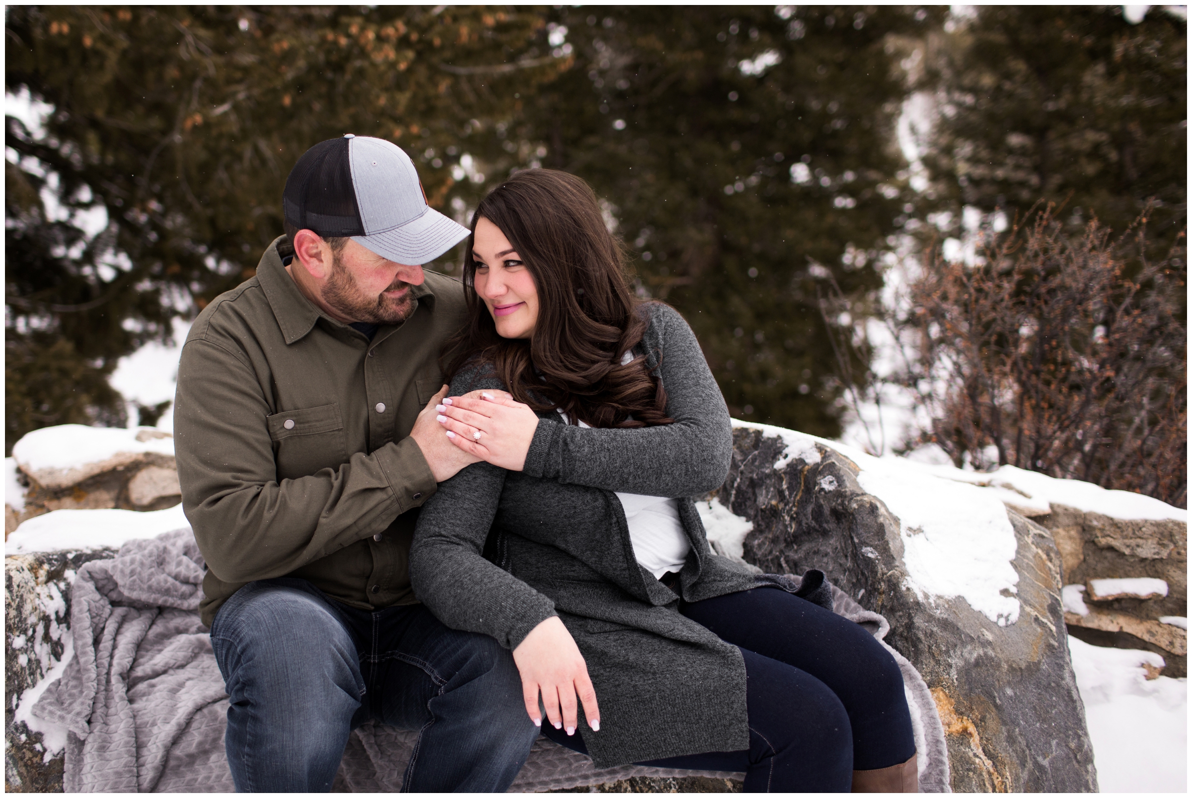 Colorado winter engagement photo inspiration in the snow