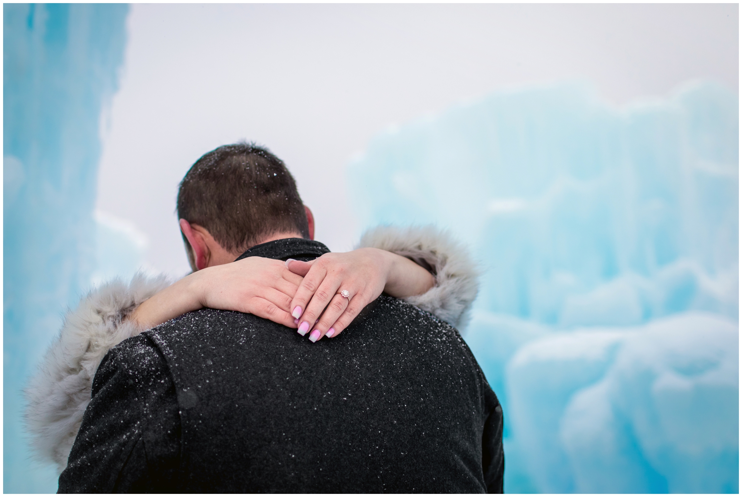 winter engagement photography inspiration at Colorado ice castles 