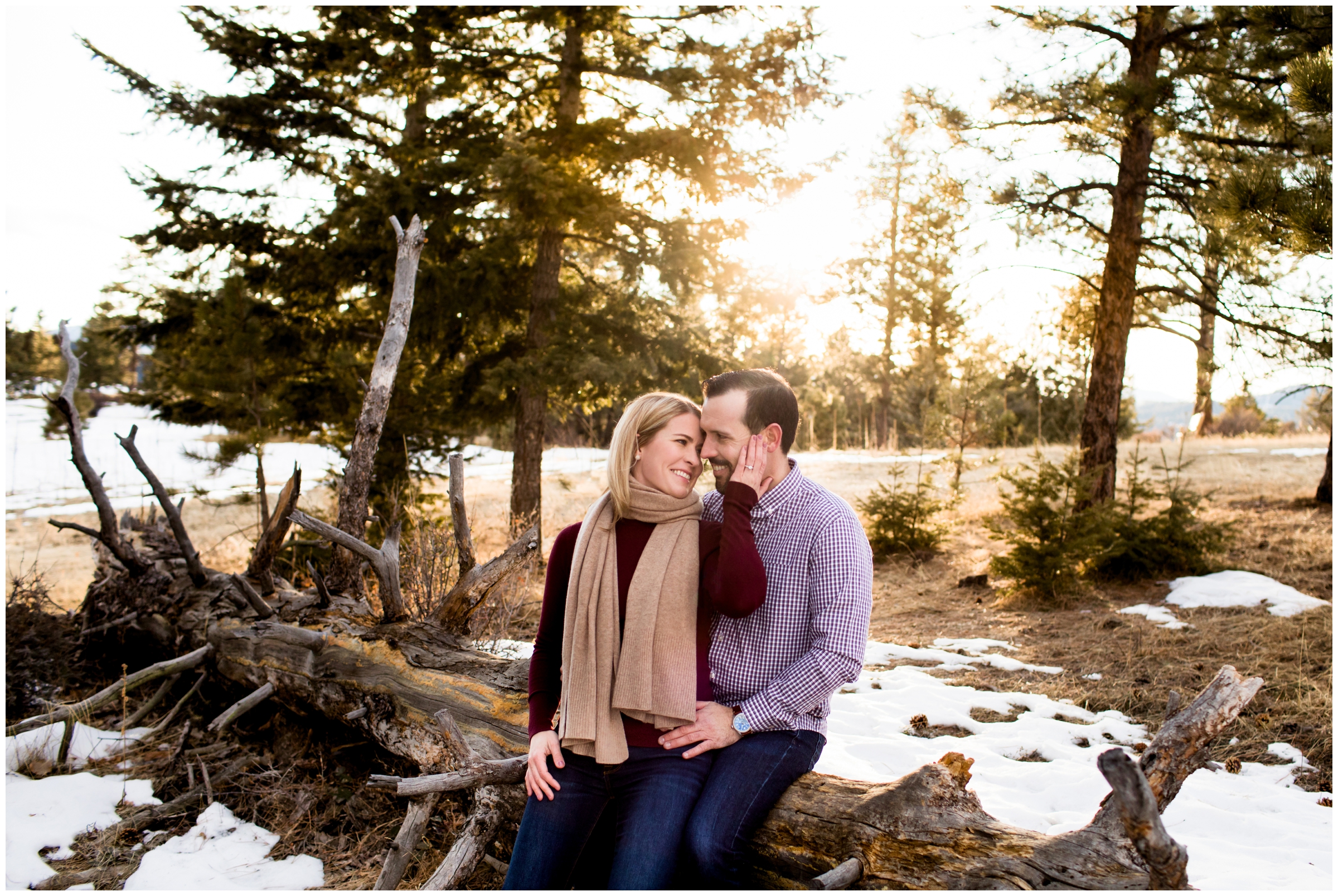 Mt. Falcon Colorado mountain engagement photography inspiration