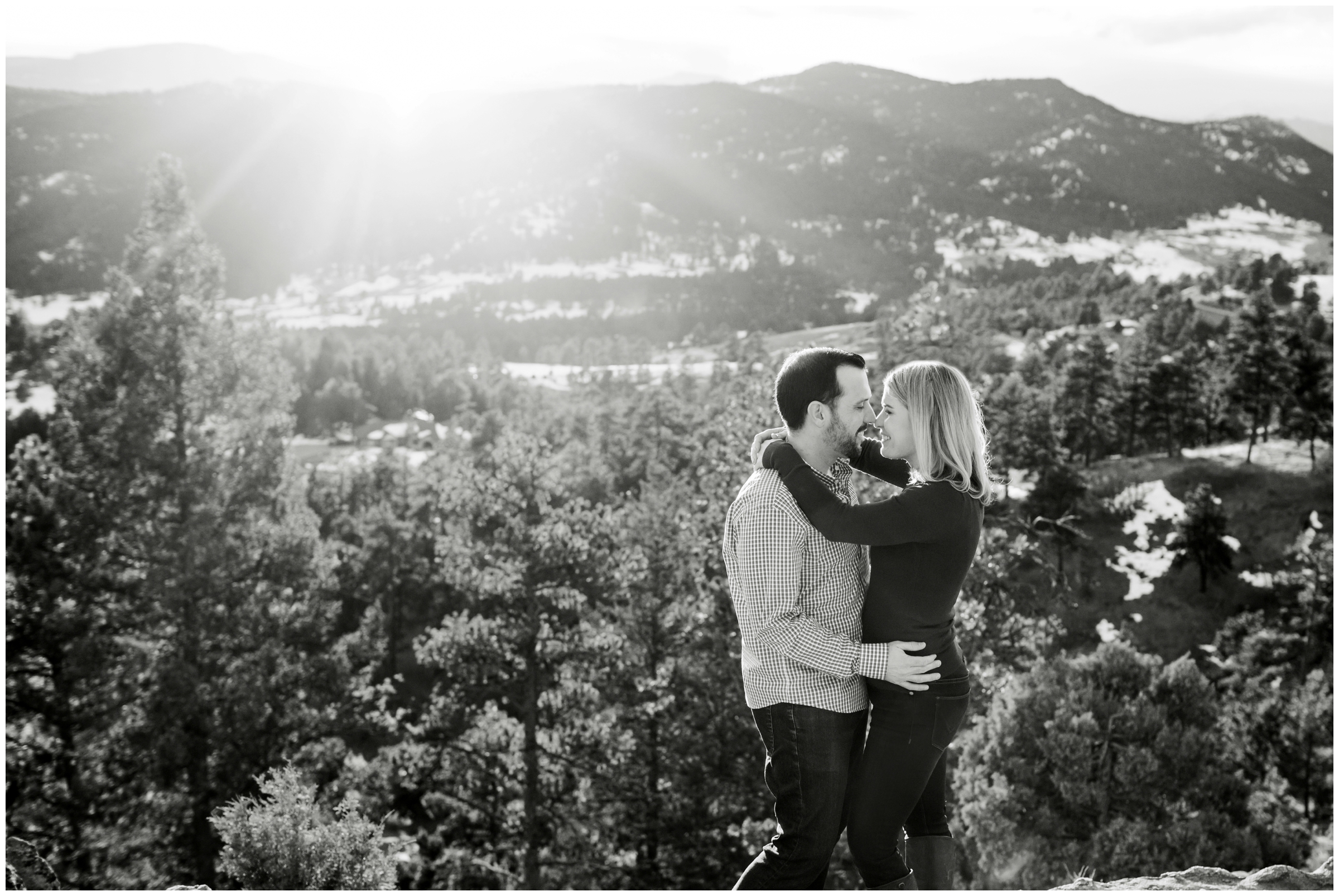 sunny mountain engagement photography inspiration in Colorado