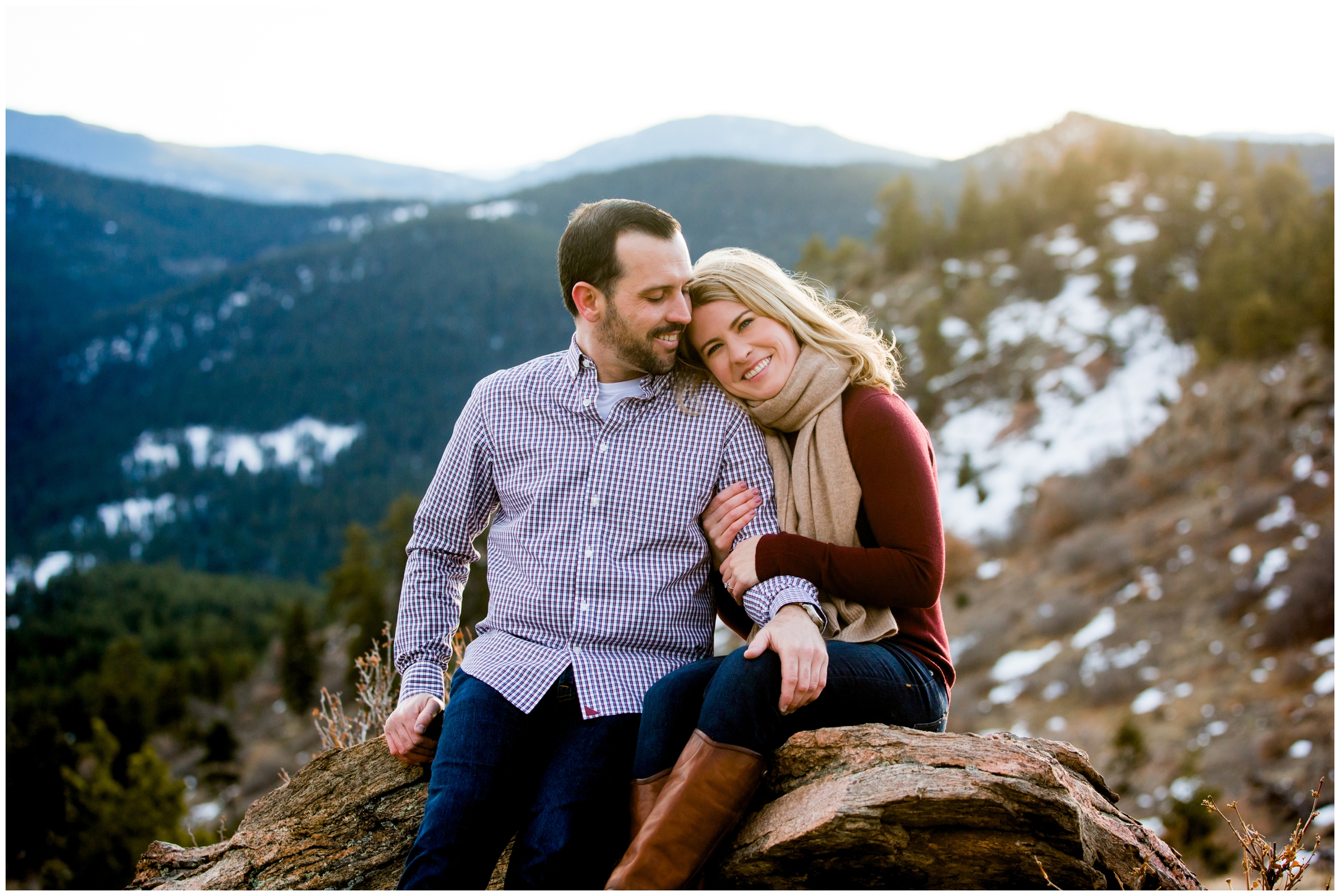 snowy winter engagement photography inspiration in the Colorado mountains 