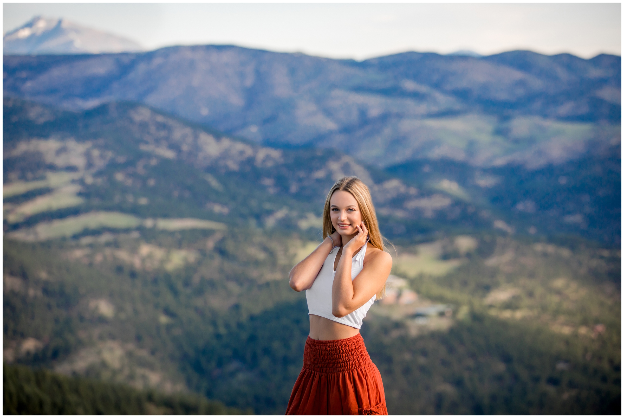 Colorado mountain senior pictures at Lost Gulch Lookout by Boulder photographer Plum Pretty Photo