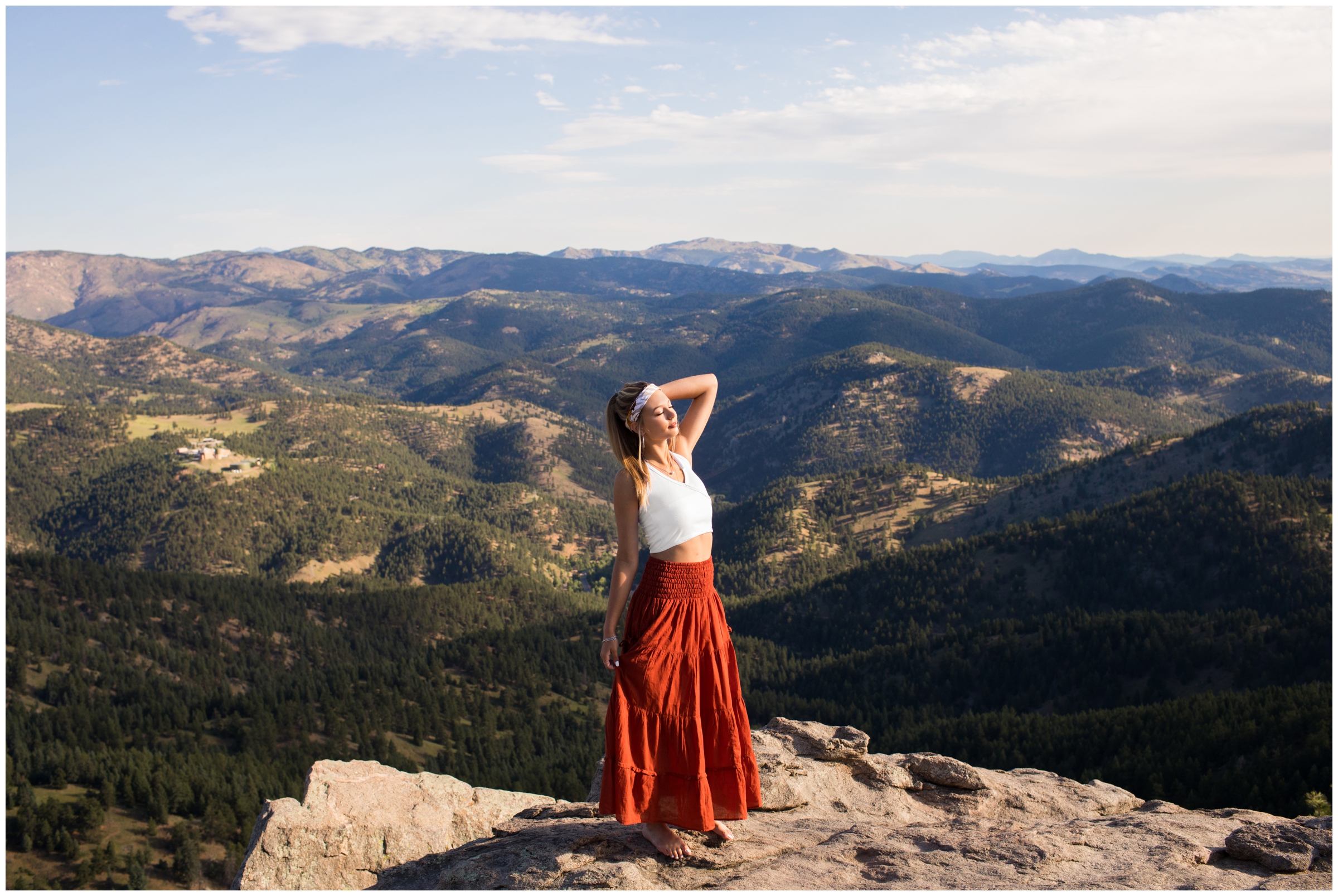 Colorado mountain senior pictures at Lost Gulch Lookout Boulder