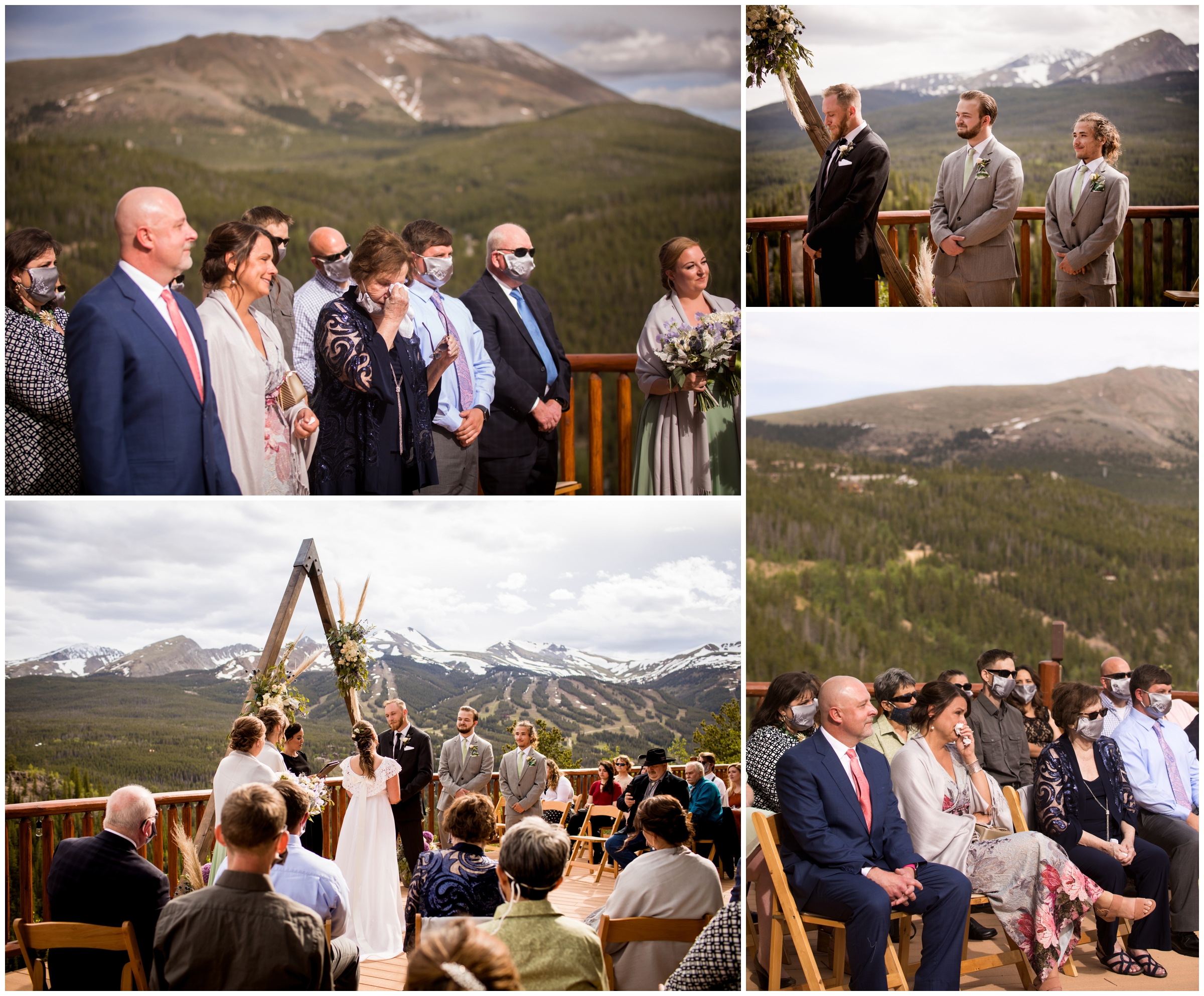 outdoor wedding ceremony on a deck in Breckenridge Colorado 