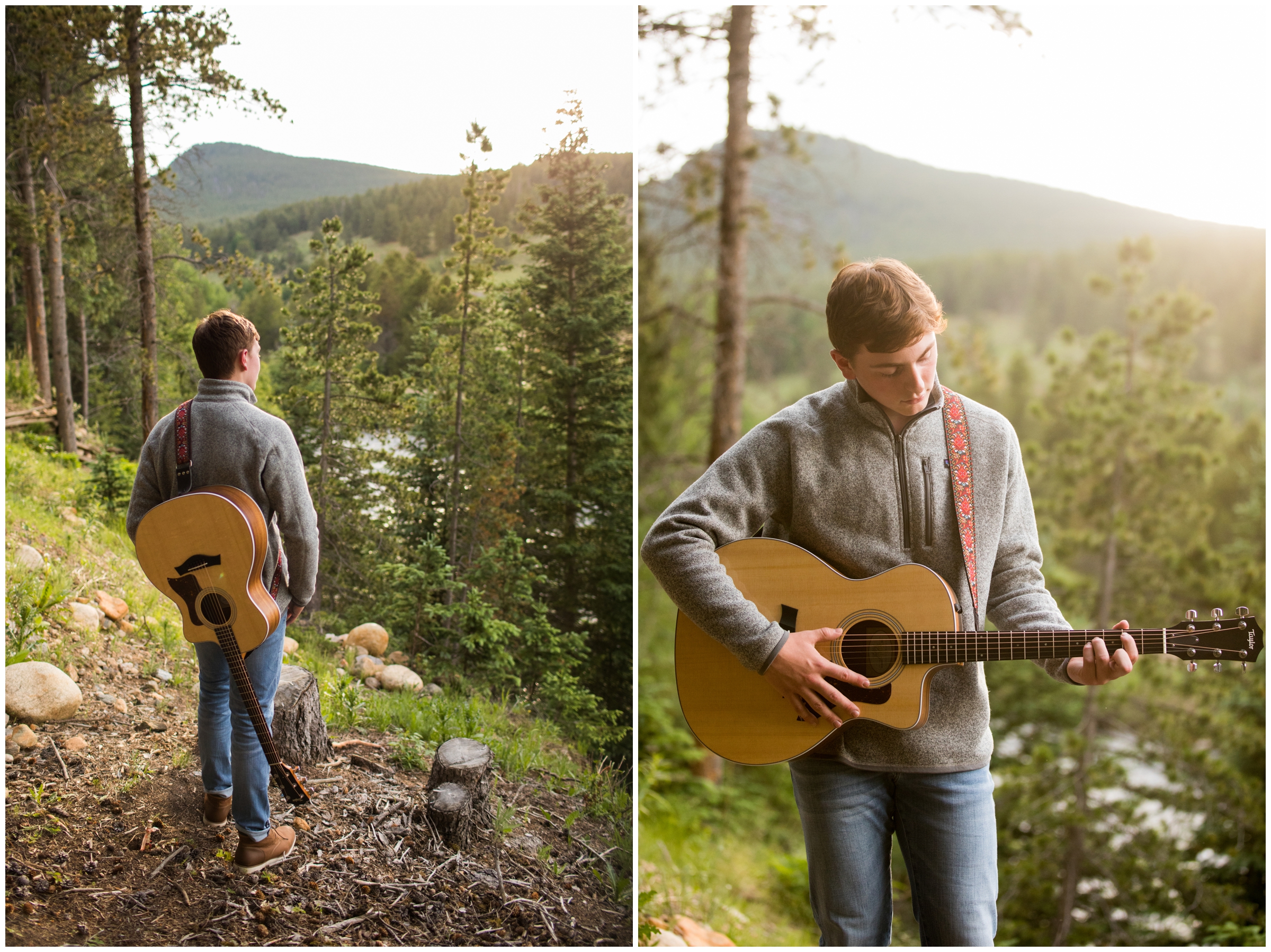 guitar senior photography pictures by Boulder Colorado photographer Plum Pretty Photography