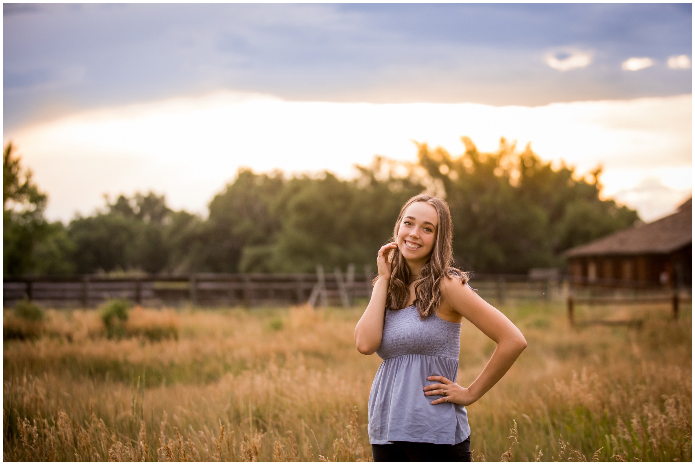 rustic barn senior pictures by Longmont portrait photographer Plum Pretty Photo 