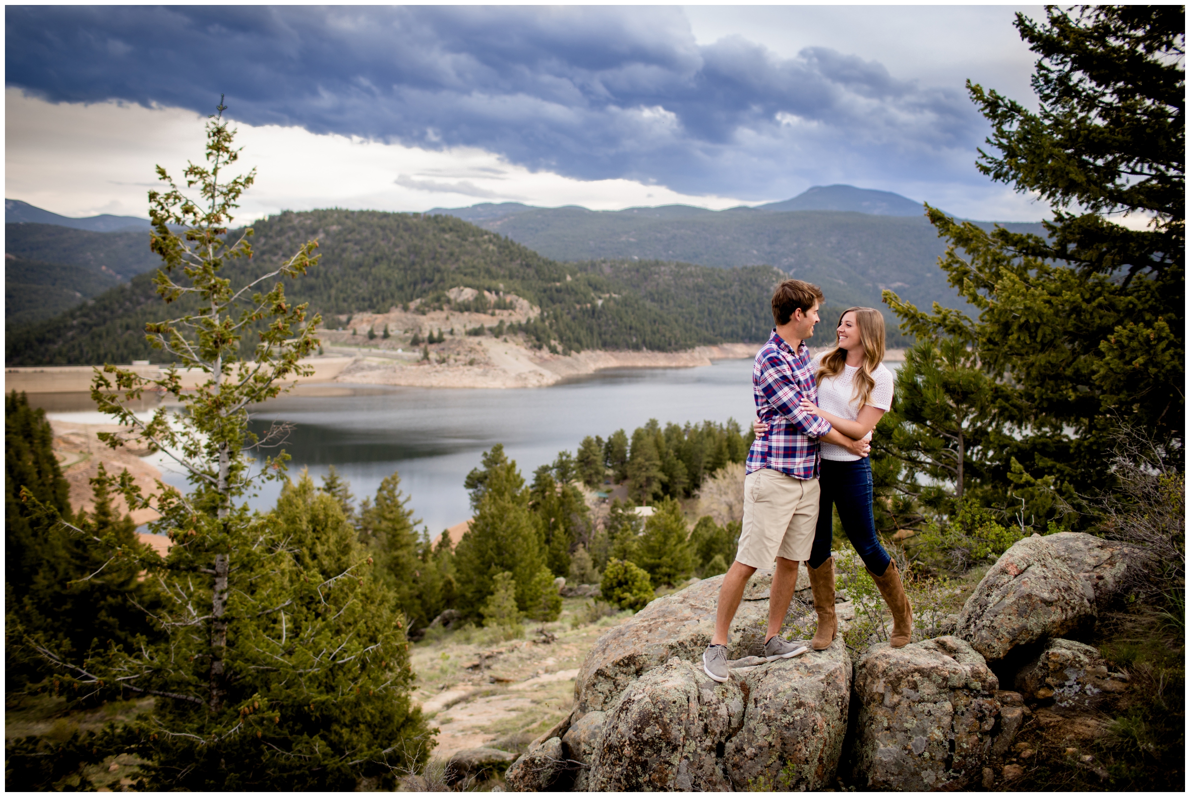 mountain engagement photos at gross reservoir Colorado 