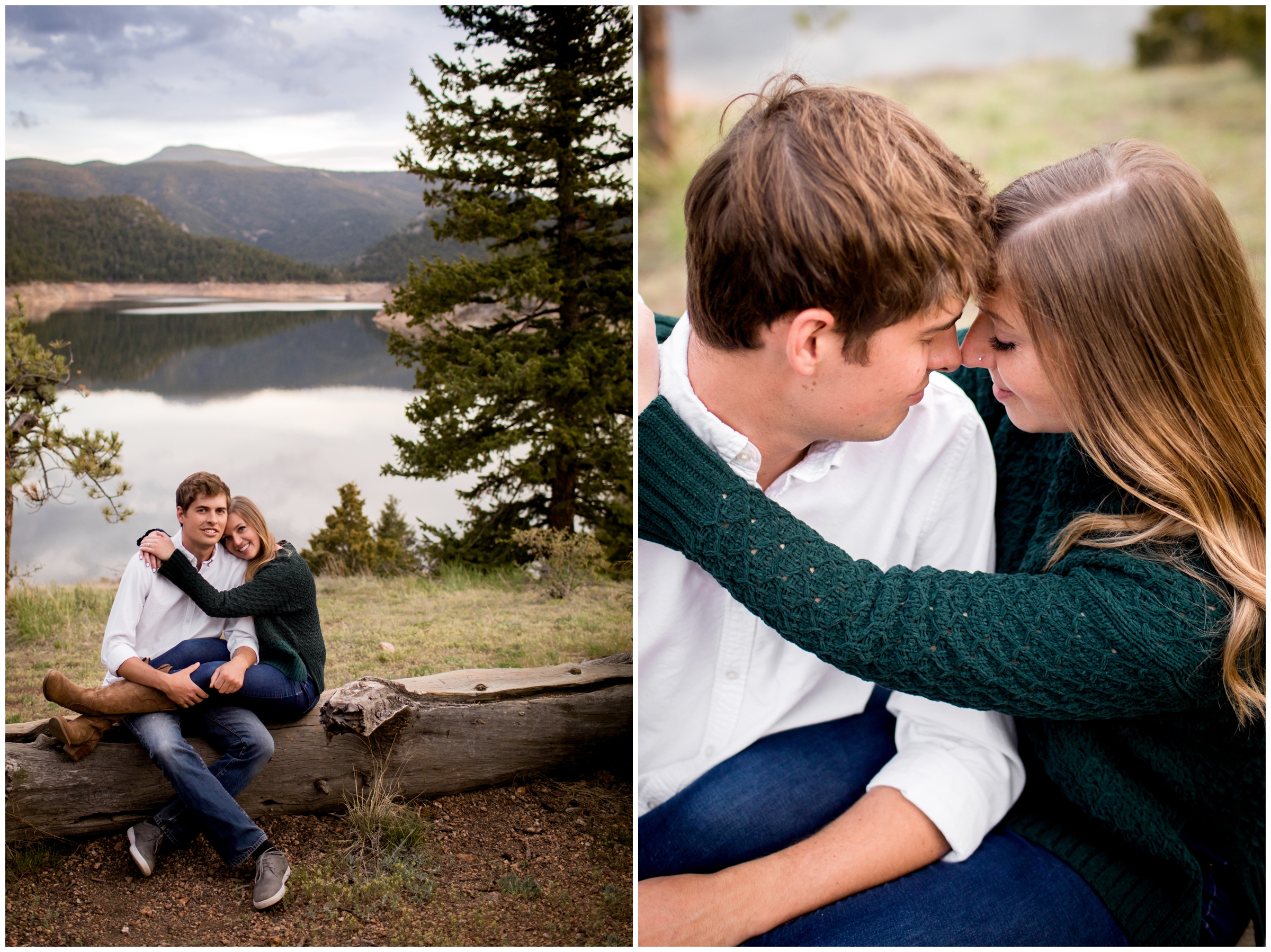 Lake engagement pictures in the Colorado mountains by Plum pretty photography 