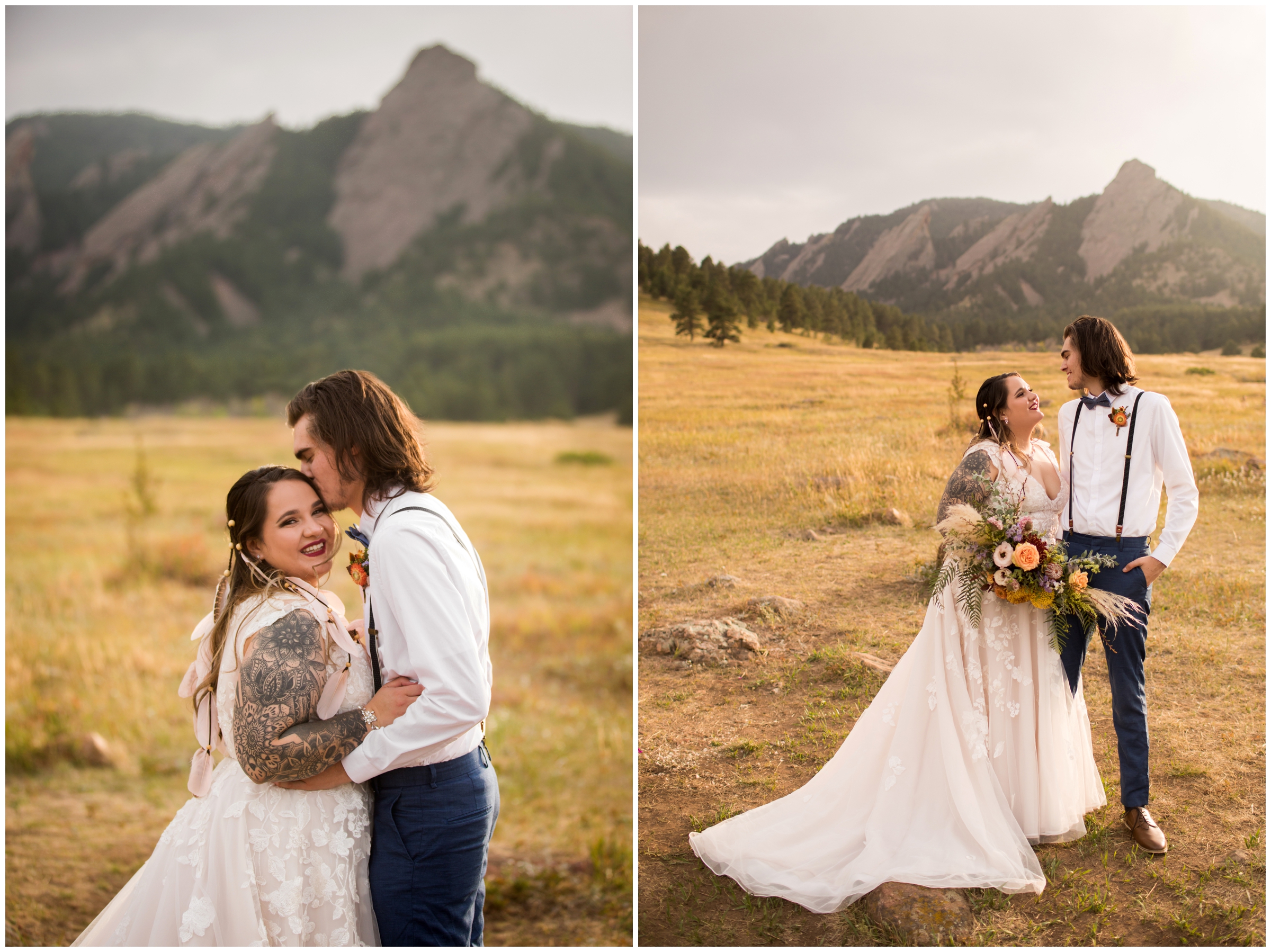 boho Boulder Colorado wedding pictures at Chautauqua Park