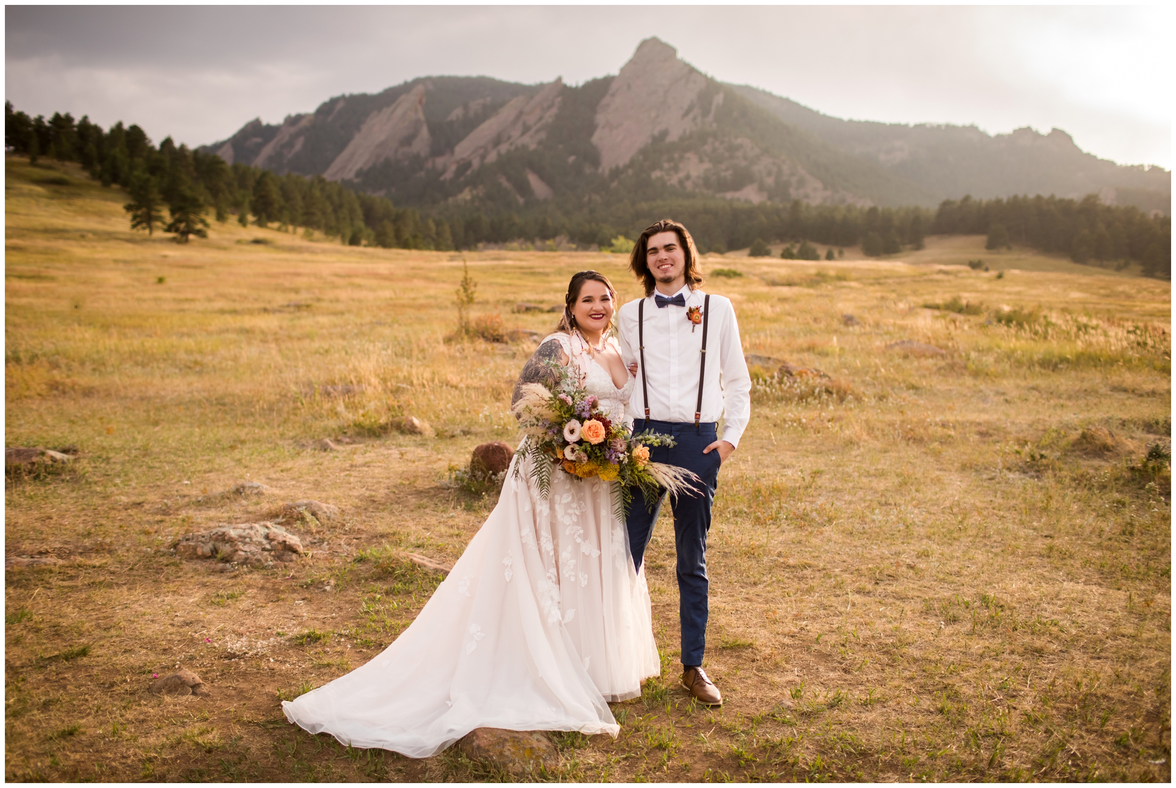 Boulder flatirons wedding inspiration at Chautauqua Park