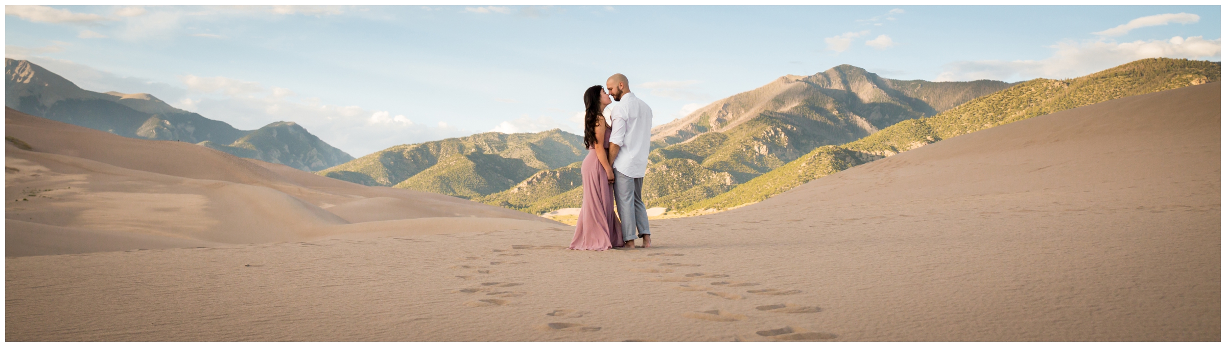 unique engagement photos at the Great Sand Dunes Colorado