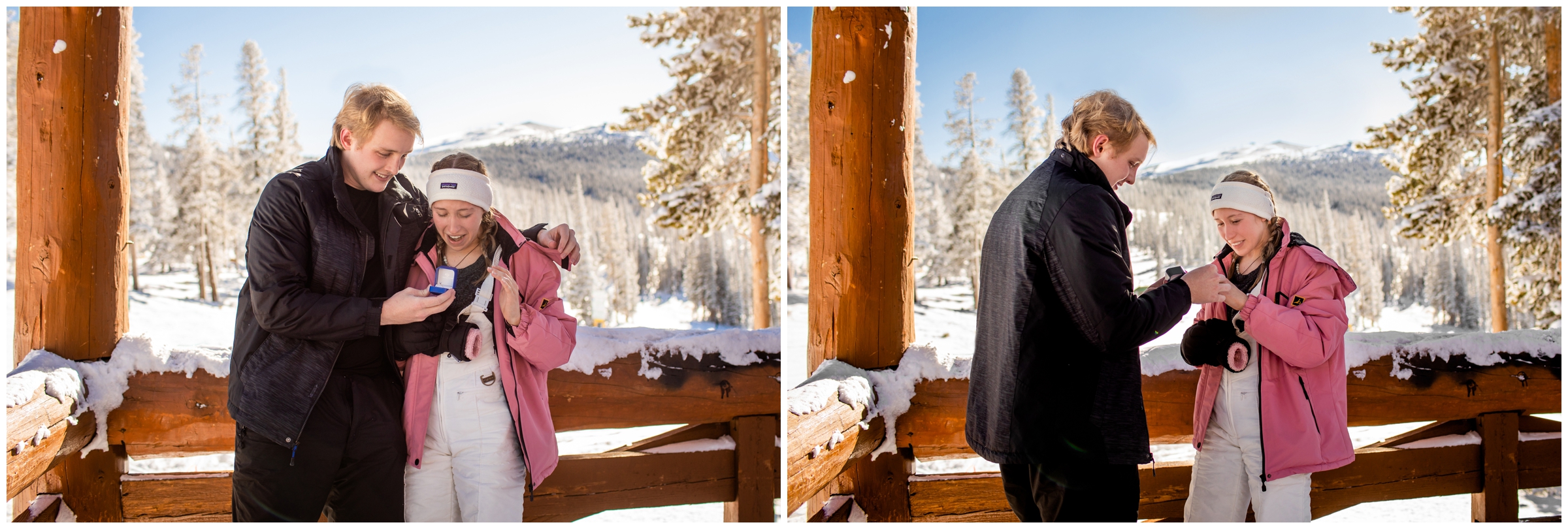 photos of couple getting engaged at Winter Park Colorado ski resort