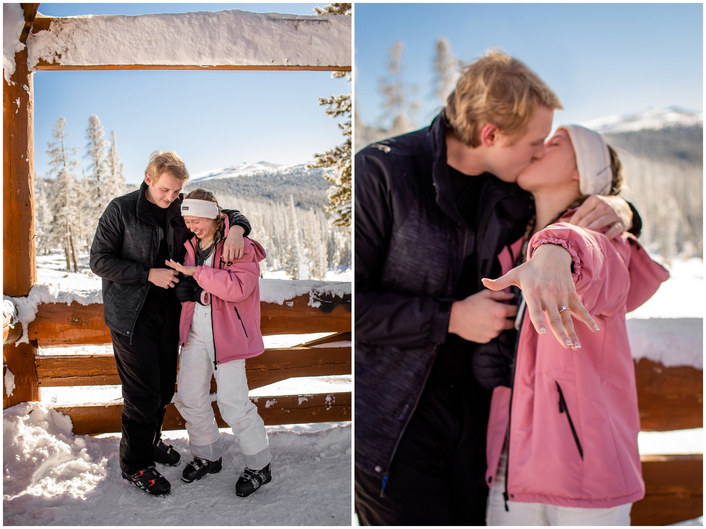 Colorado ski proposal photos at Sunspot by Winter Park engagement photographer Plum Pretty Photography