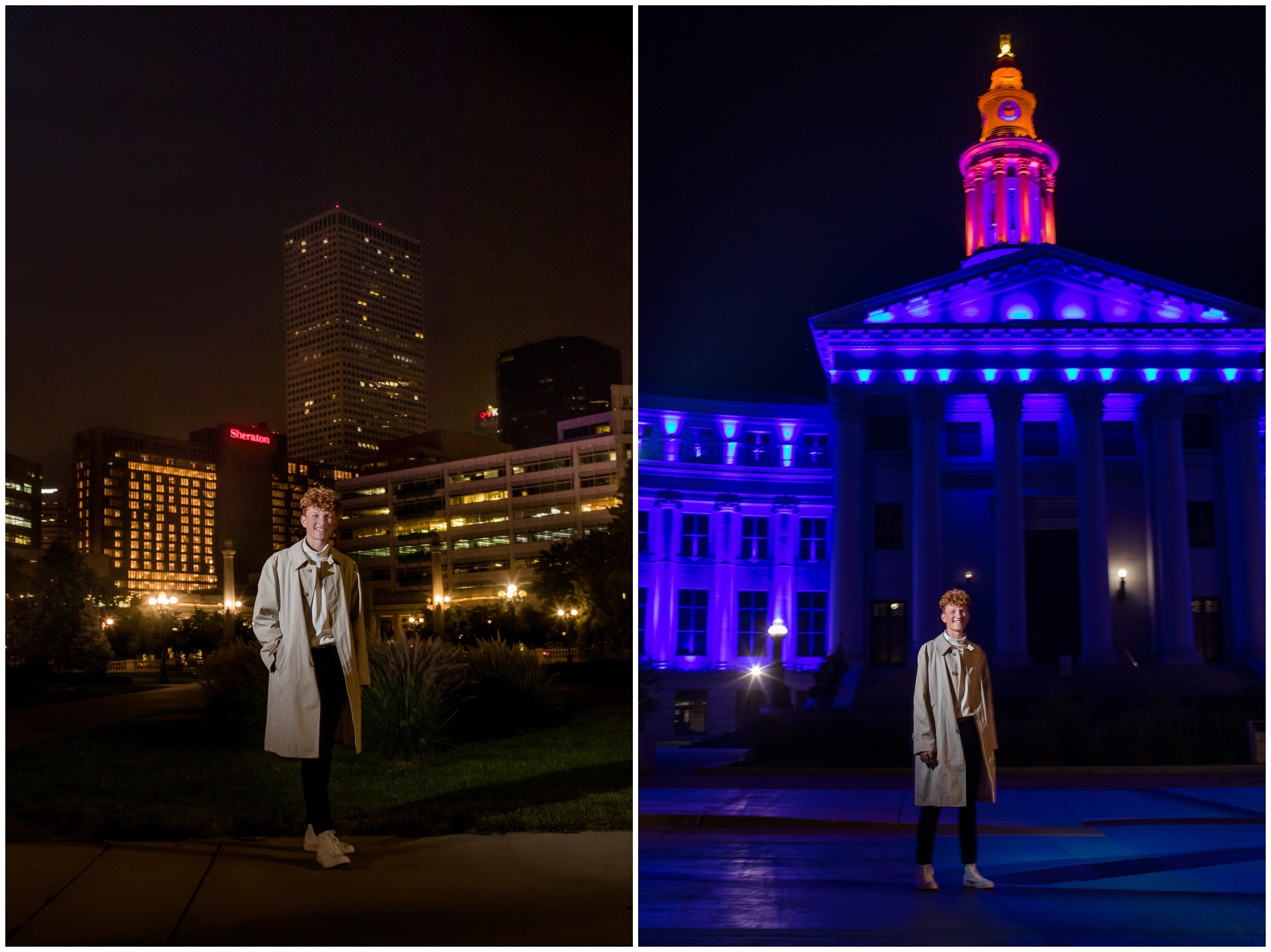 unique night senior photography session in downtown Denver by Colorado photographer plum pretty photo