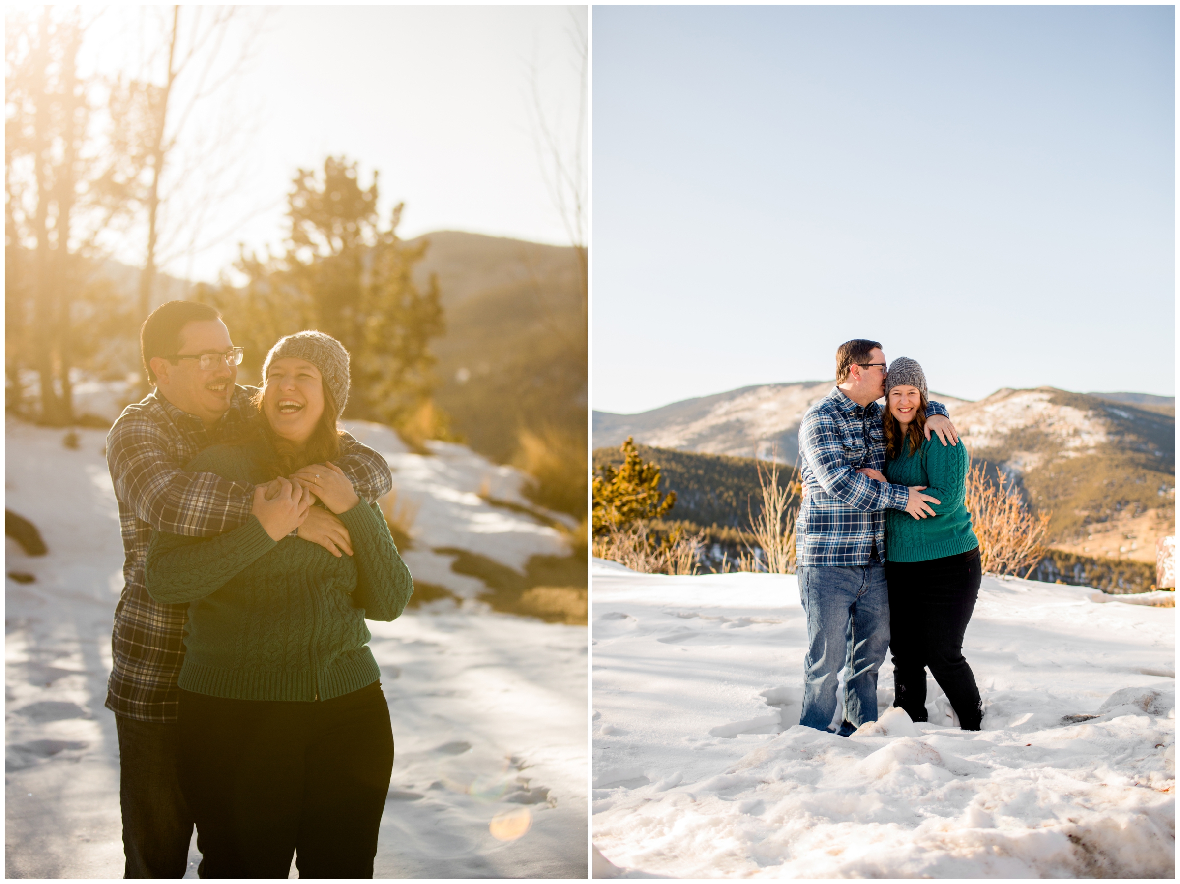 snowy winter engagement pictures in the Colorado mountains 