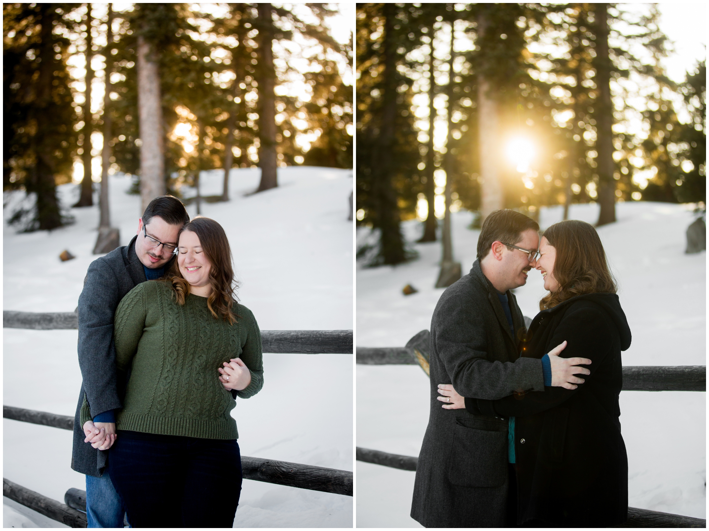 Echo Lake engagement photos during winter by Colorado mountain wedding photographer Plum Pretty Photography