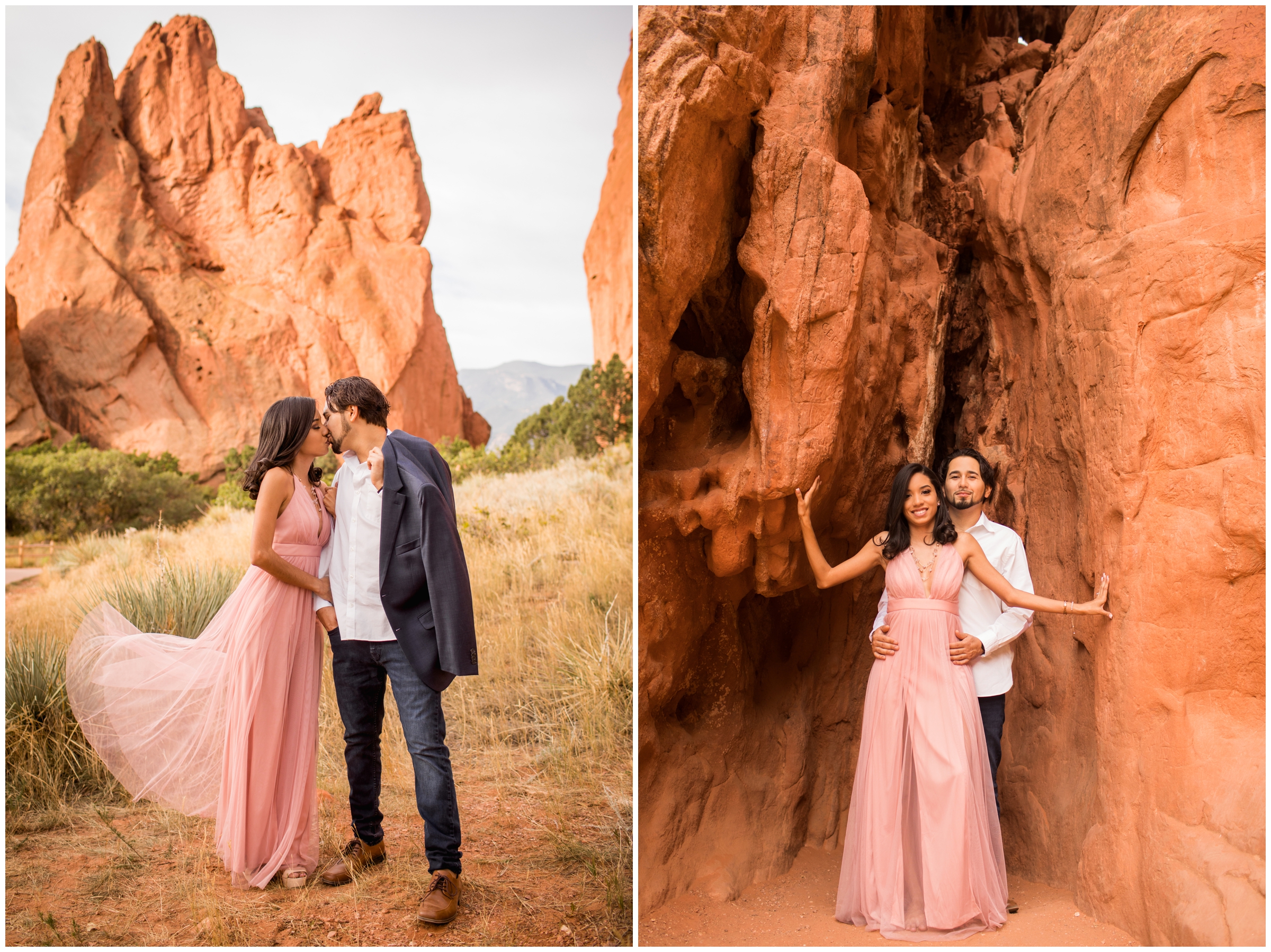 colorful sunrise engagement photos in Colorado Springs